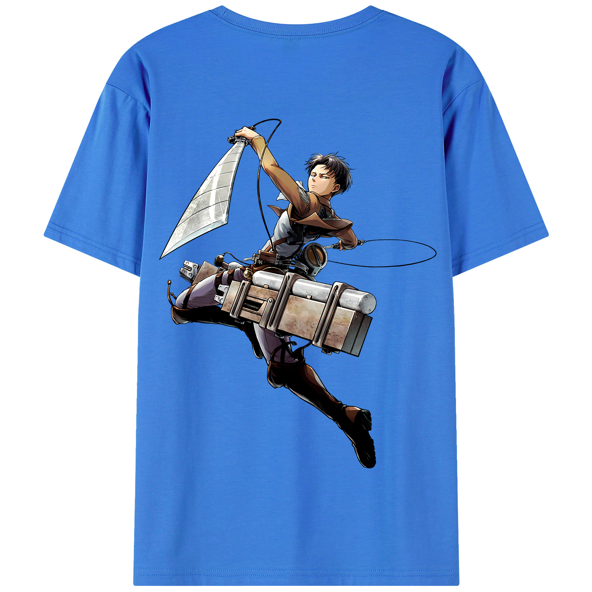 （画像用） 進撃の巨人 リヴァイ·アッカーマン Attack on Titan Levi Ackerman 綿100％半袖Tシャツ（背面プリント）