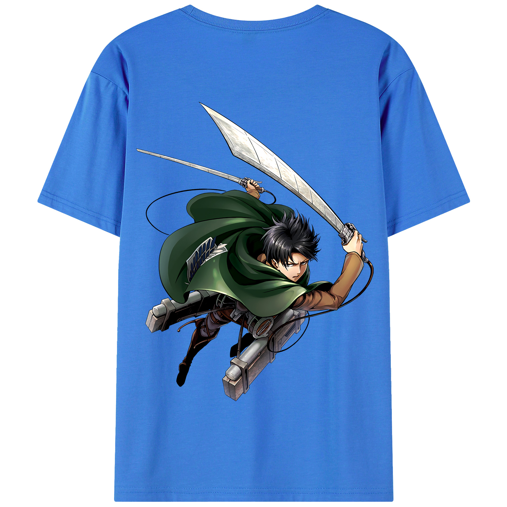（画像用） 進撃の巨人 リヴァイ·アッカーマン Attack on Titan Levi Ackerman 綿100％半袖Tシャツ（背面プリント）