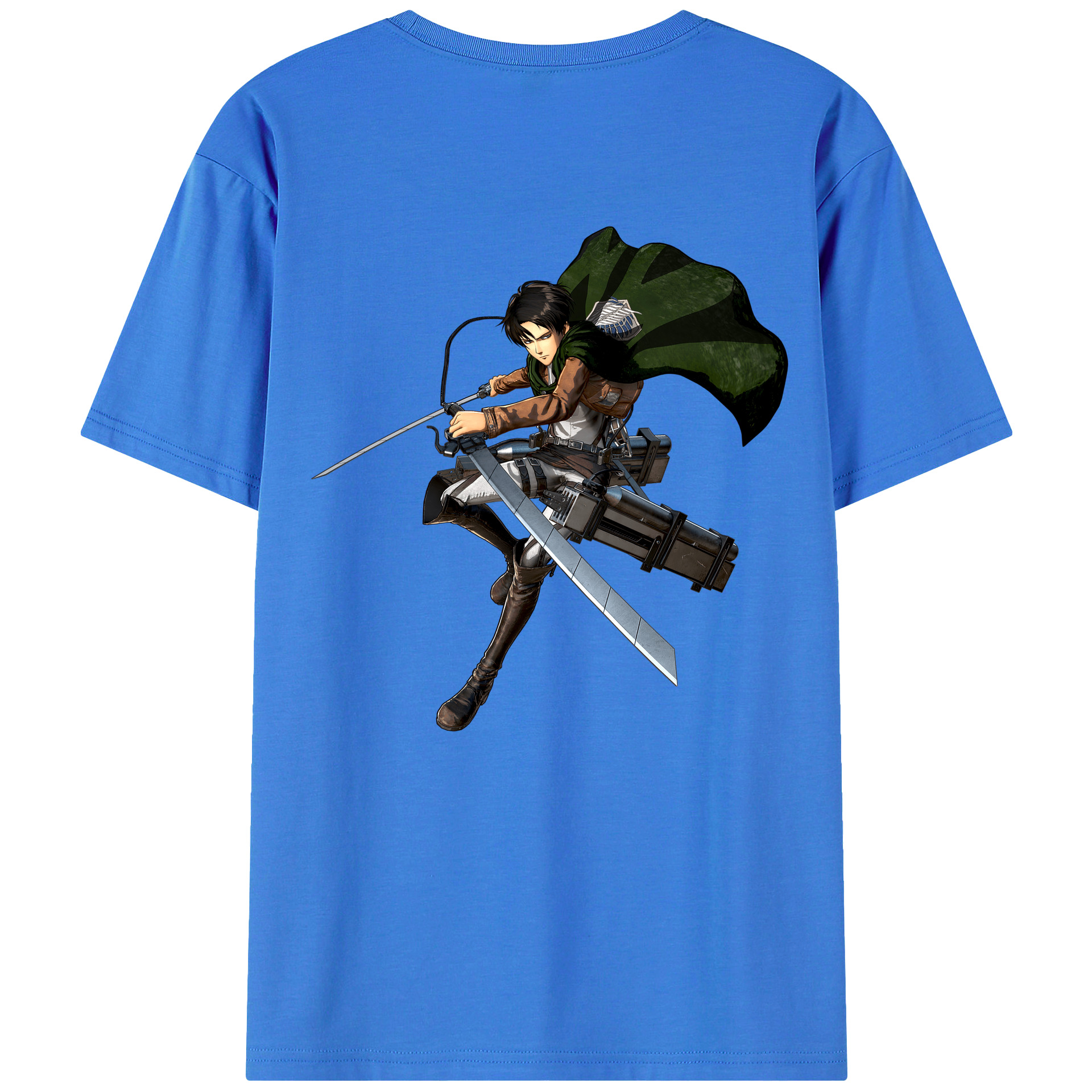 （画像用） 進撃の巨人 リヴァイ·アッカーマン Attack on Titan Levi Ackerman 綿100％半袖Tシャツ（背面プリント）