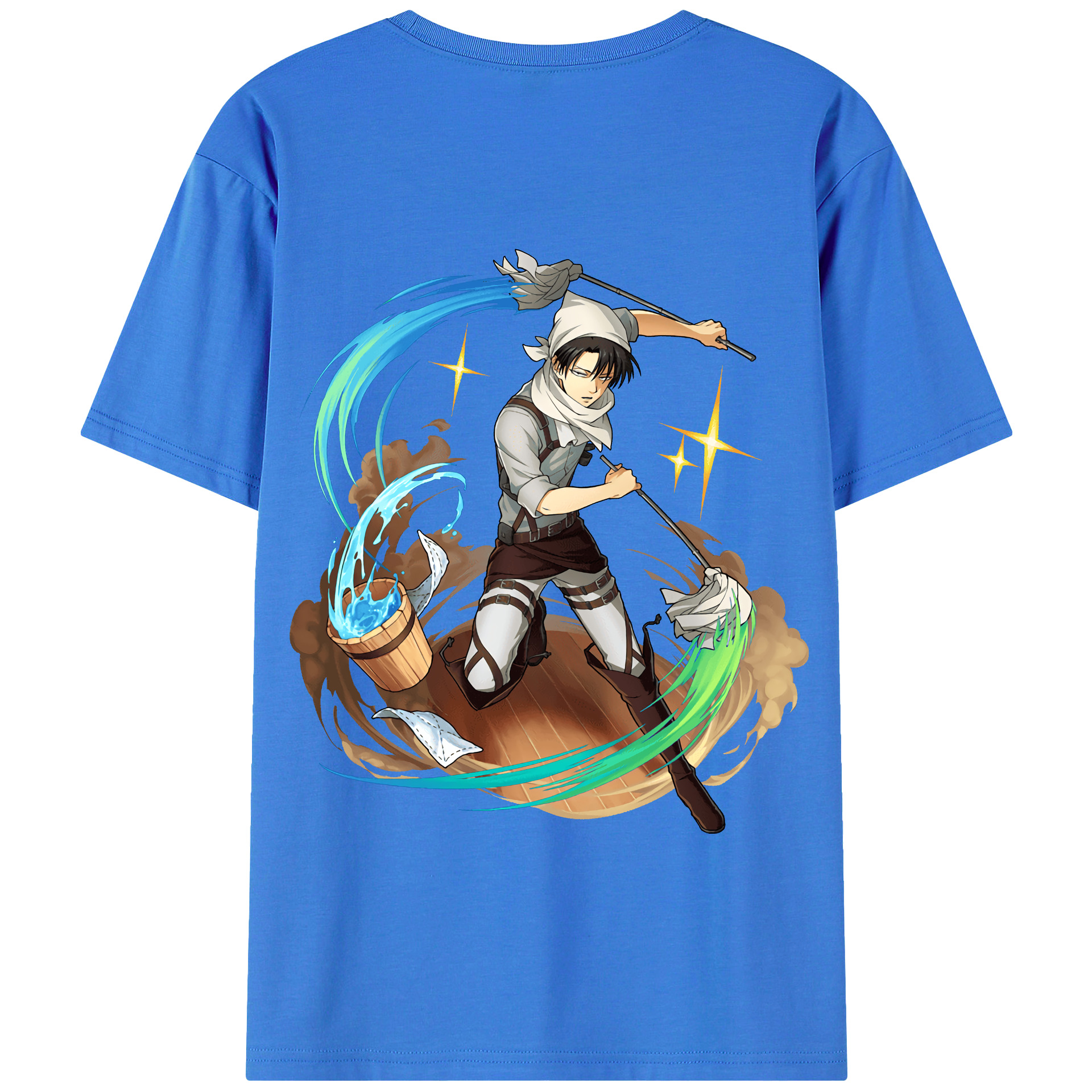 （画像用） 進撃の巨人 リヴァイ·アッカーマン Attack on Titan Levi Ackerman 綿100％半袖Tシャツ（背面プリント）