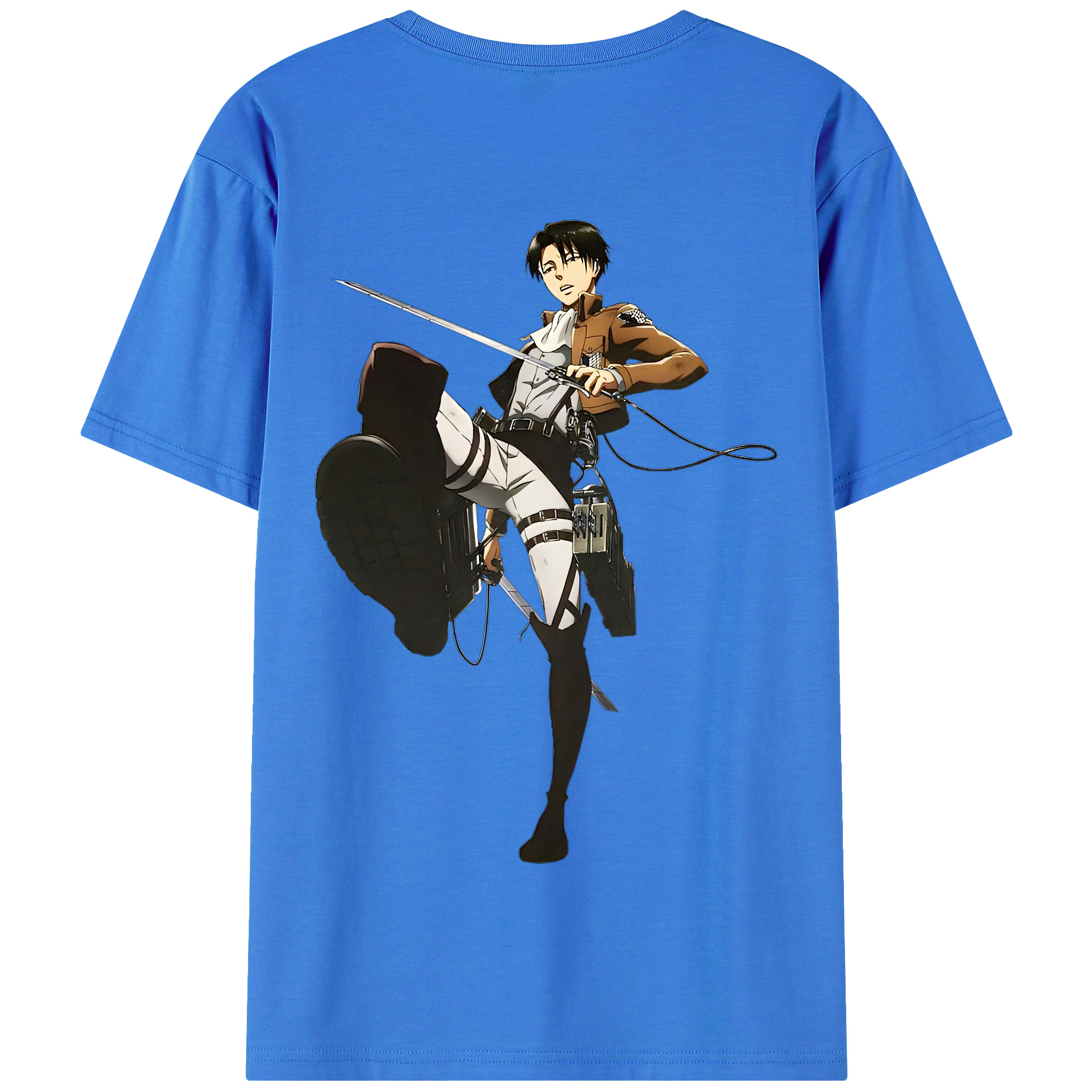 （画像用） 進撃の巨人 リヴァイ·アッカーマン Attack on Titan Levi Ackerman 綿100％半袖Tシャツ（背面プリント）