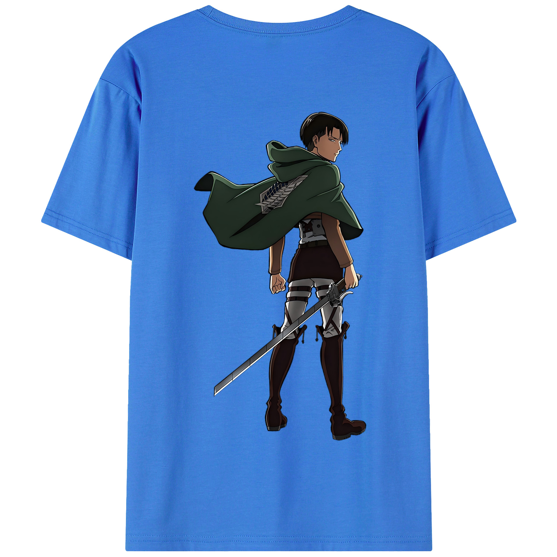 （画像用） 進撃の巨人 リヴァイ·アッカーマン Attack on Titan Levi Ackerman 綿100％半袖Tシャツ（背面プリント）