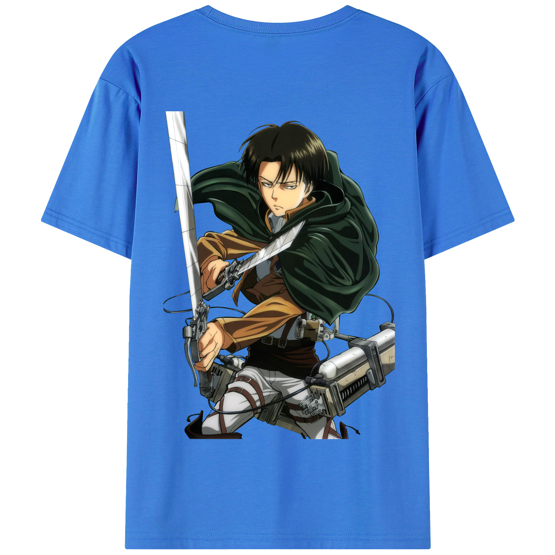 （画像用） 進撃の巨人 リヴァイ·アッカーマン Attack on Titan Levi Ackerman 綿100％半袖Tシャツ（背面プリント）