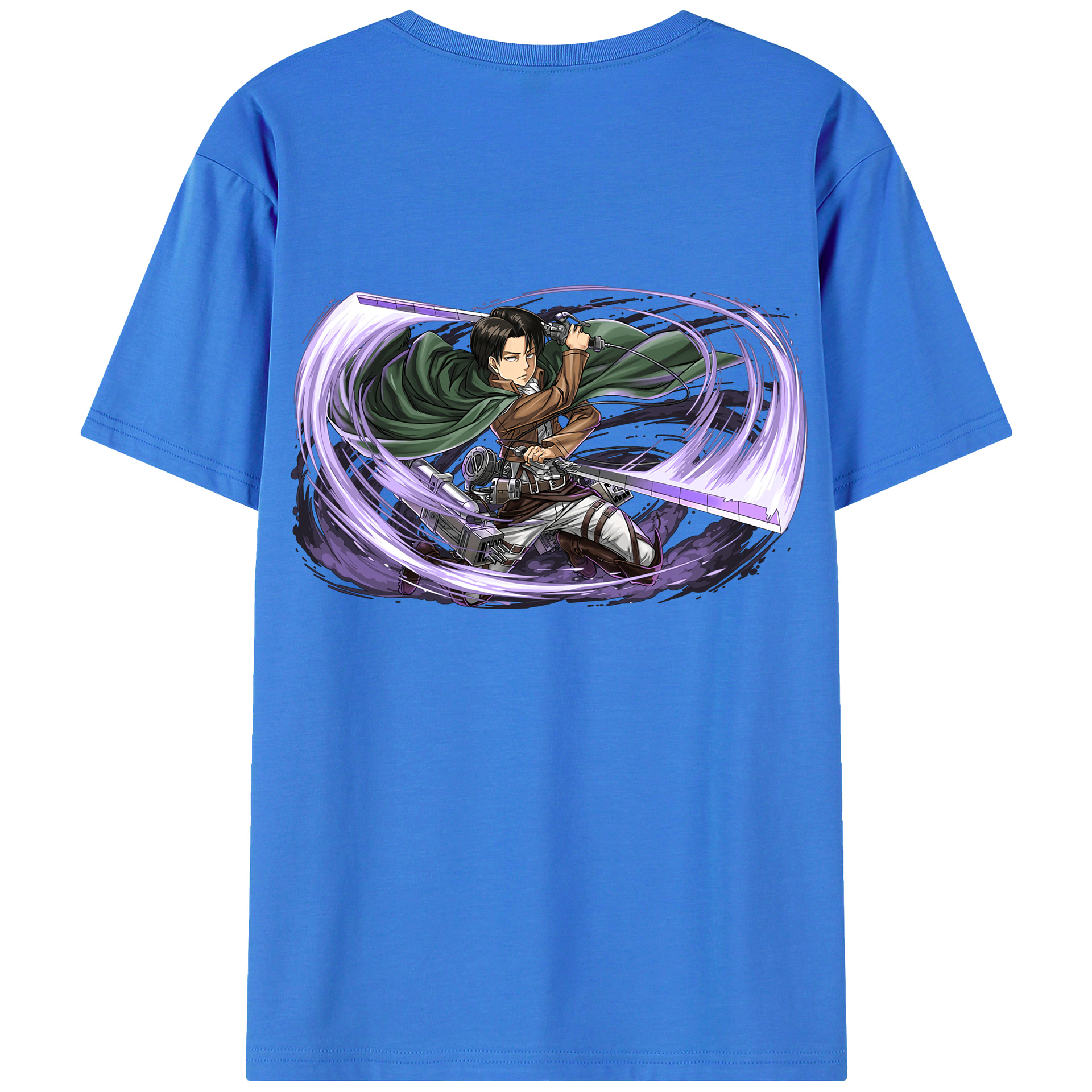 （画像用） 進撃の巨人 リヴァイ·アッカーマン Attack on Titan Levi Ackerman 綿100％半袖Tシャツ（背面プリント）