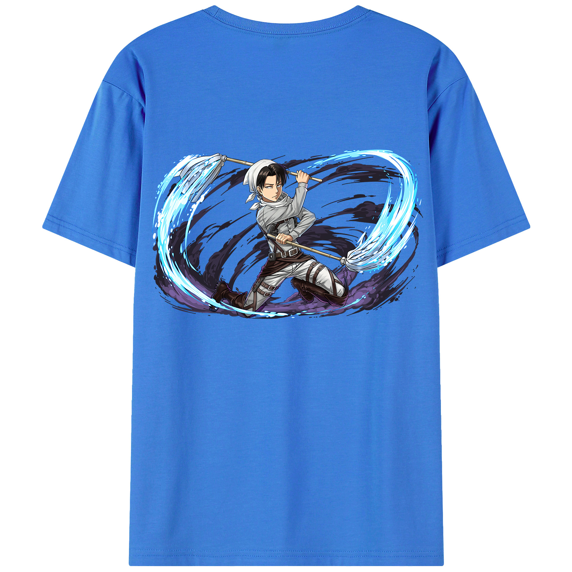 （画像用） 進撃の巨人 リヴァイ·アッカーマン Attack on Titan Levi Ackerman 綿100％半袖Tシャツ（背面プリント）