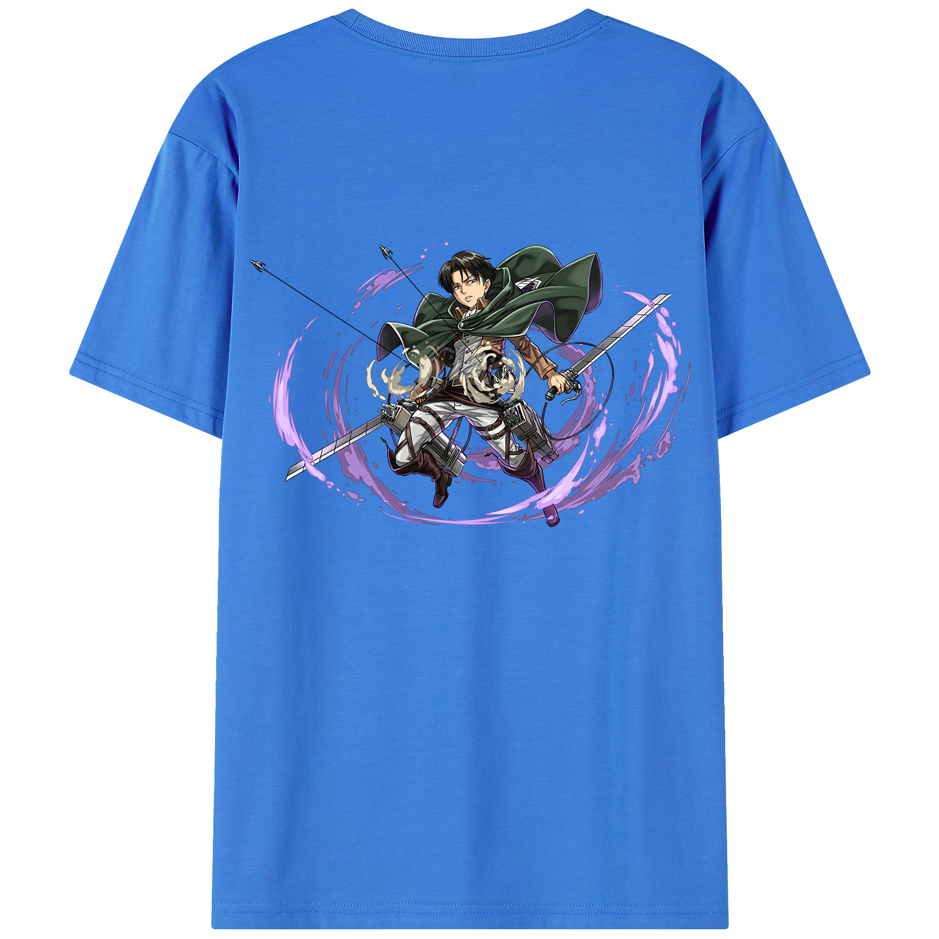（画像用） 進撃の巨人 リヴァイ·アッカーマン Attack on Titan Levi Ackerman 綿100％半袖Tシャツ（背面プリント）
