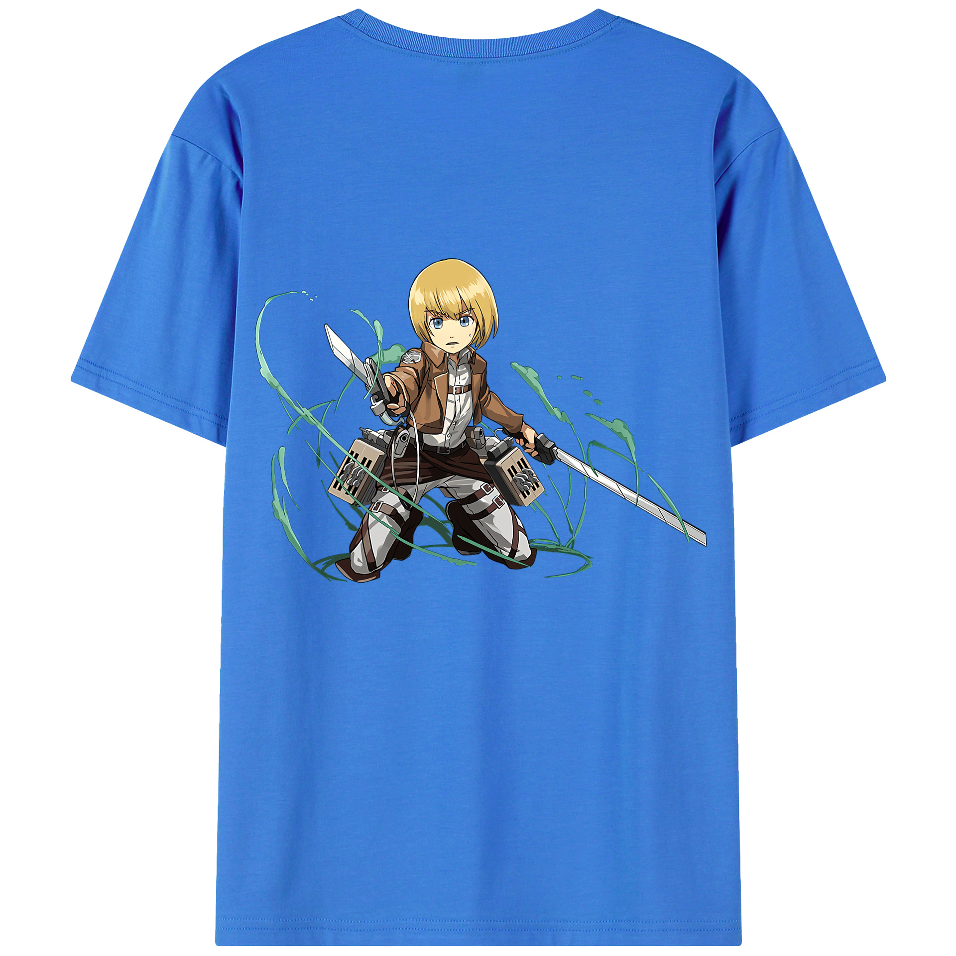 （画像用） 進撃の巨人 アルミン·アルレルト Attack on Titan Armin Arlert 綿100％半袖Tシャツ（背面プリント）