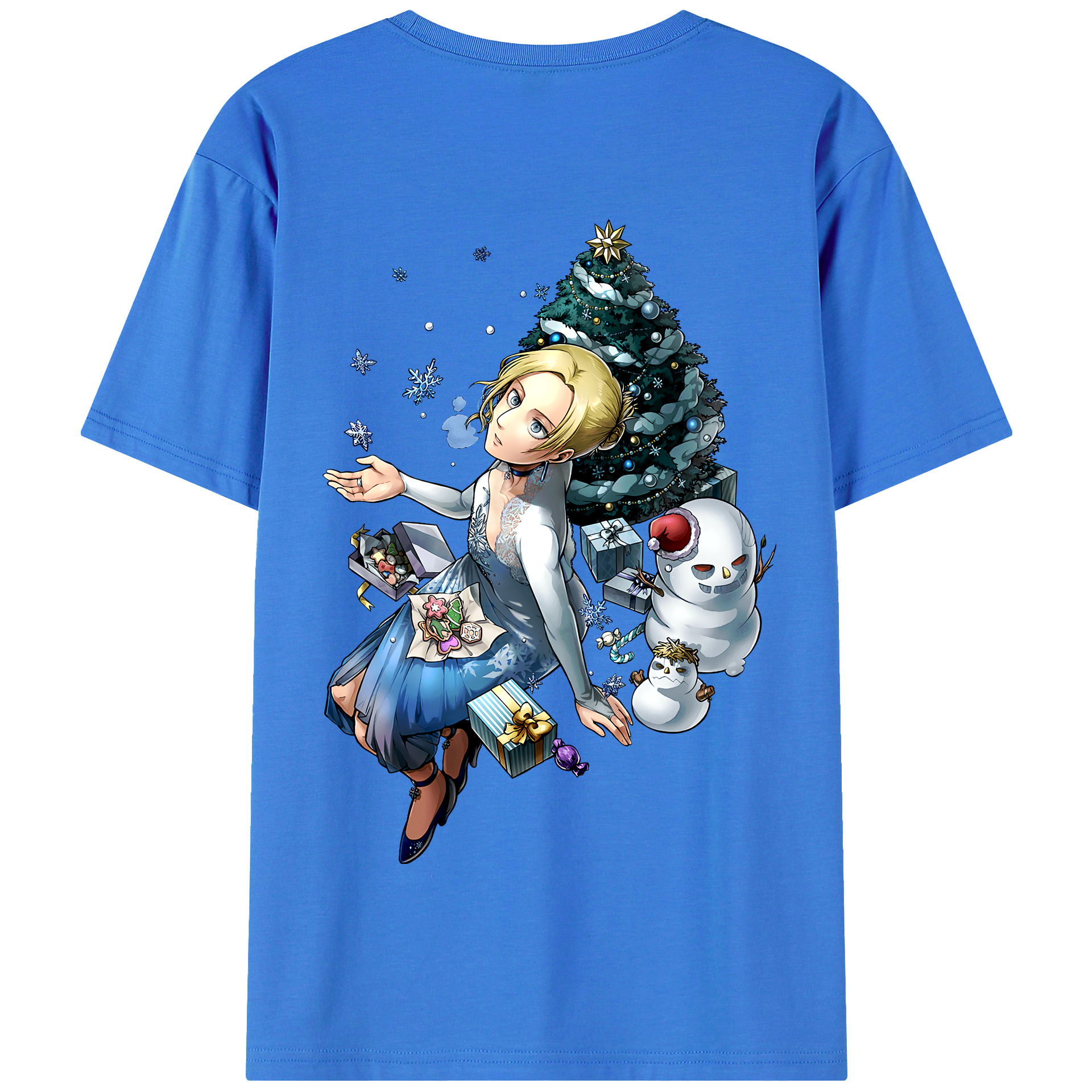 （画像用） 進撃の巨人 アニ・レオンハート Attack on Titan Annie Leonhart 綿100％半袖Tシャツ（背面プリント）