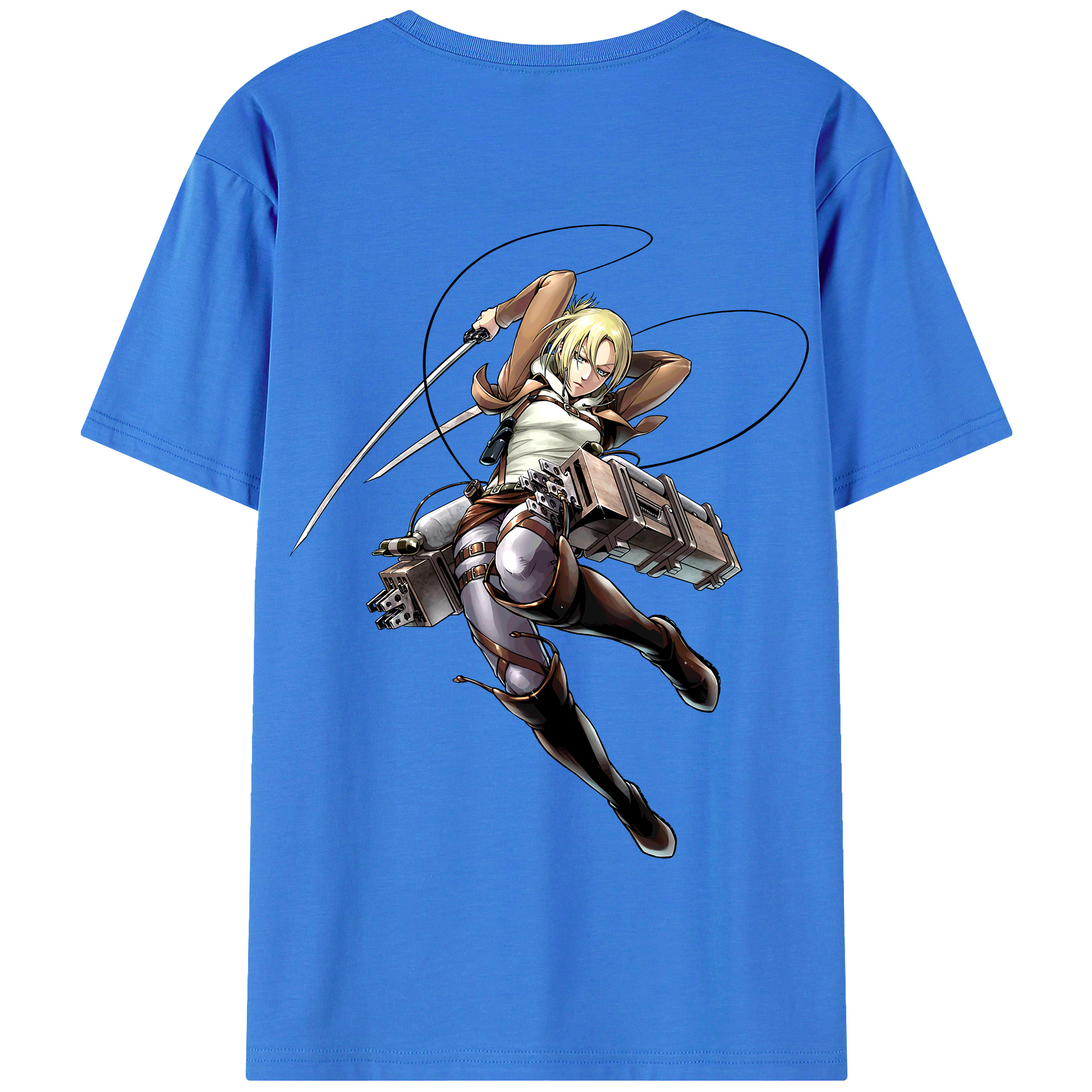 （画像用） 進撃の巨人 アニ・レオンハート Attack on Titan Annie Leonhart 綿100％半袖Tシャツ（背面プリント）