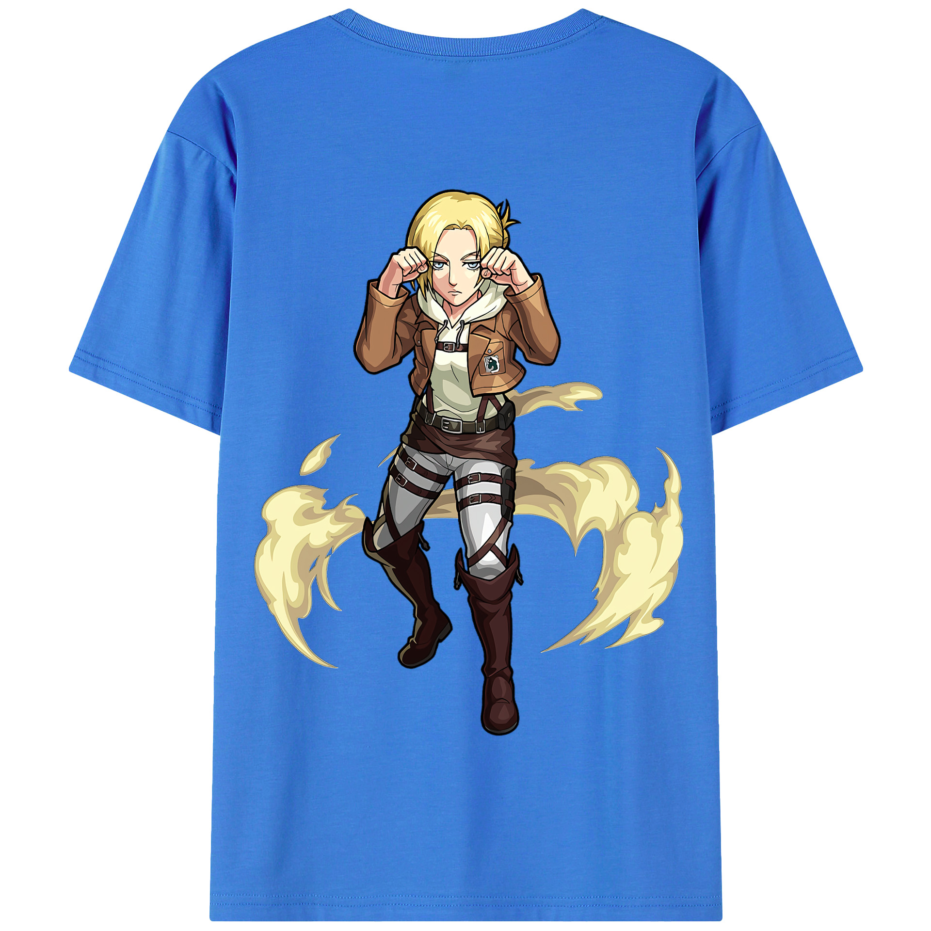 （画像用） 進撃の巨人 アニ・レオンハート Attack on Titan Annie Leonhart 綿100％半袖Tシャツ（背面プリント）