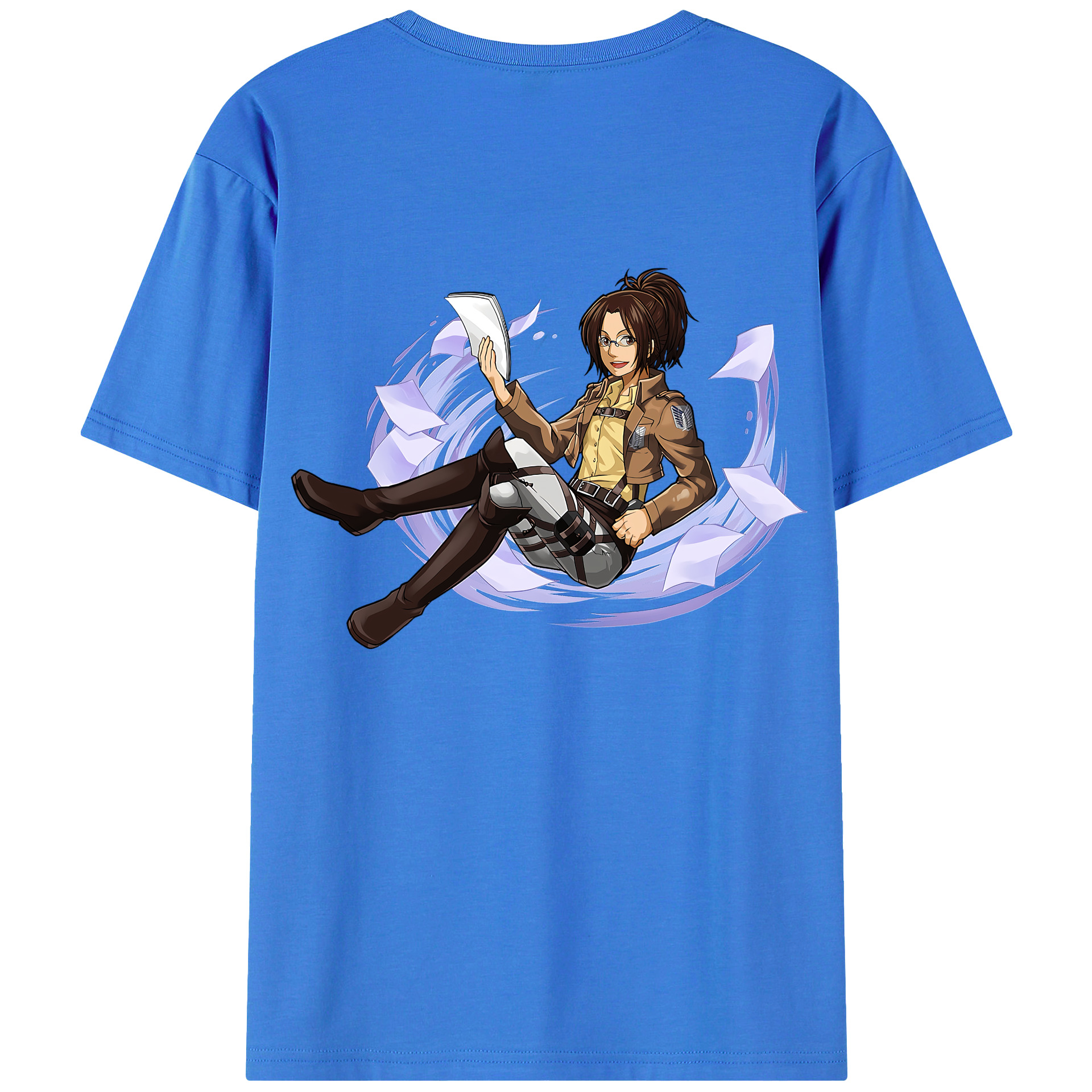 （画像用） 進撃の巨人 ハンジ·ゾエ Attack on Titan Hanji Zoe 綿100％半袖Tシャツ（背面プリント）