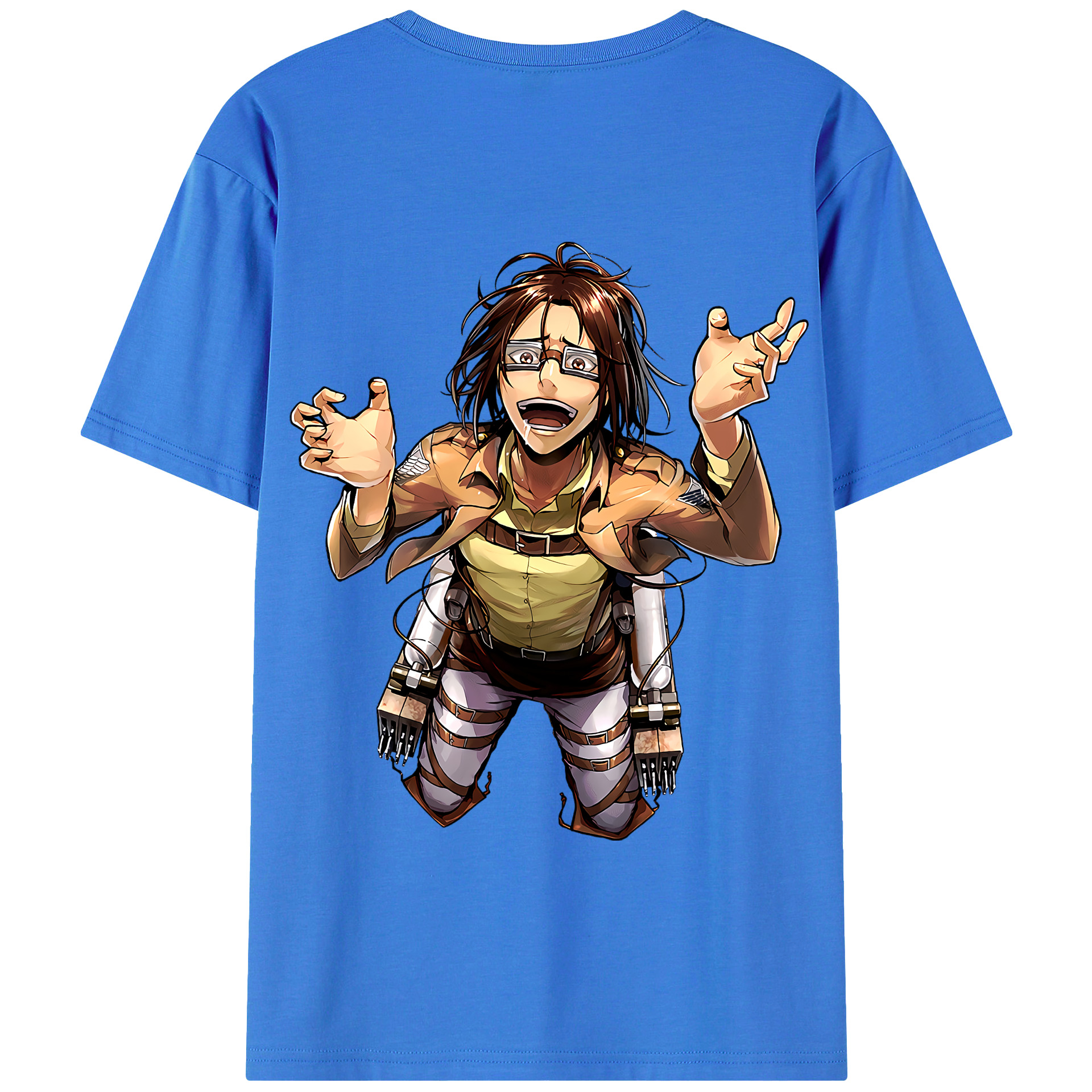 （画像用） 進撃の巨人 ハンジ·ゾエ Attack on Titan Hanji Zoe 綿100％半袖Tシャツ（背面プリント）