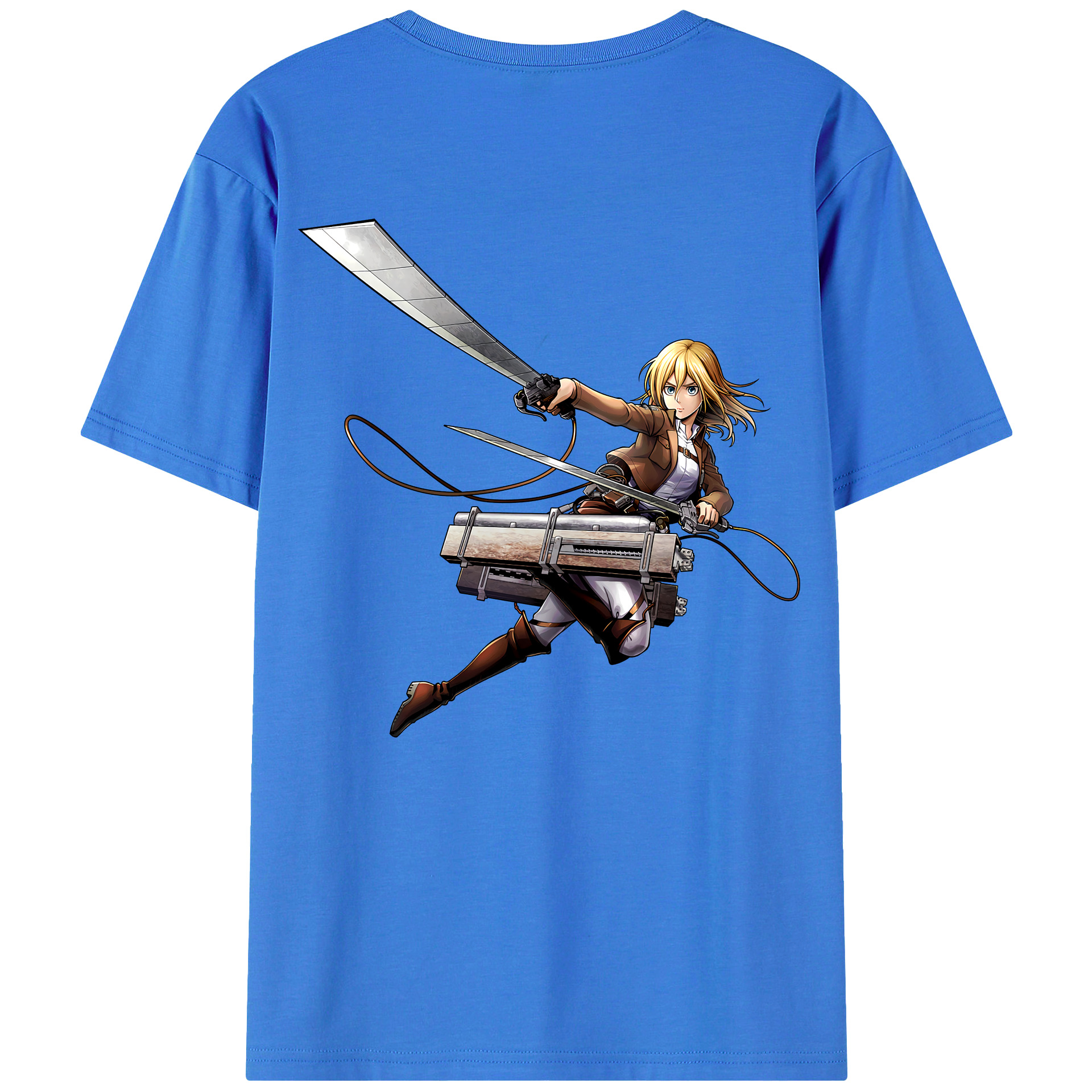 （画像用） 進撃の巨人 クリスタ·レンズ Attack on Titan Christa Lenz 綿100％半袖Tシャツ（背面プリント）