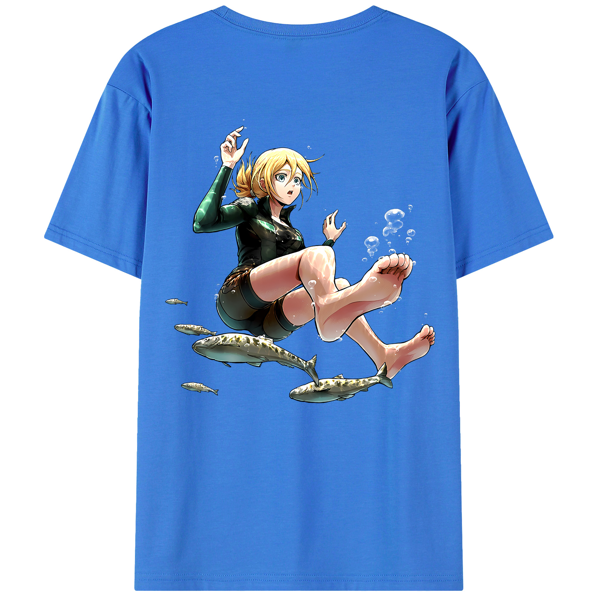 （画像用） 進撃の巨人 クリスタ·レンズ Attack on Titan Christa Lenz 綿100％半袖Tシャツ（背面プリント）
