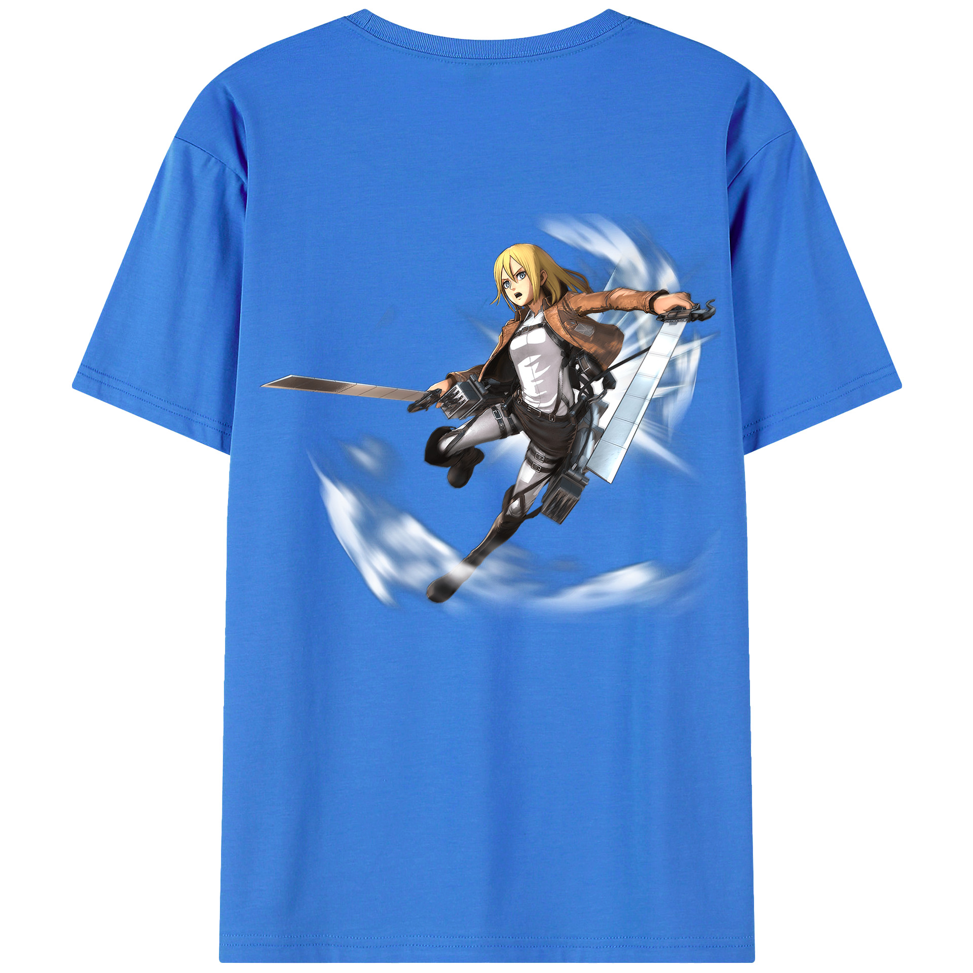 （画像用） 進撃の巨人 クリスタ·レンズ Attack on Titan Christa Lenz 綿100％半袖Tシャツ（背面プリント）