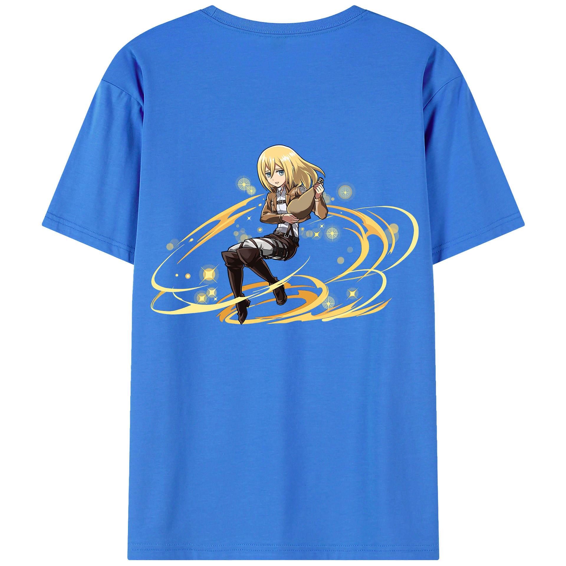 （画像用） 進撃の巨人 クリスタ·レンズ Attack on Titan Christa Lenz 綿100％半袖Tシャツ（背面プリント）