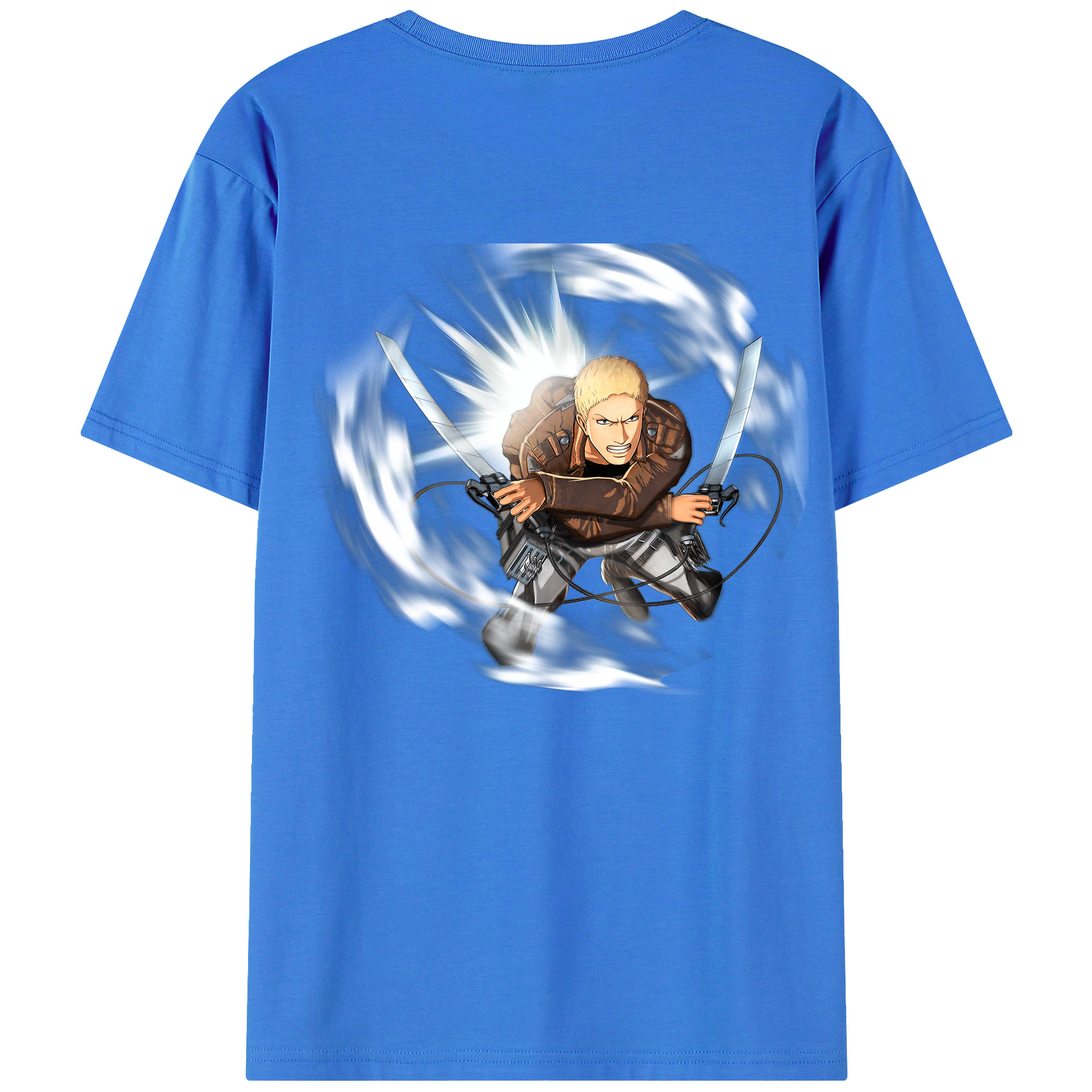 （画像用） 進撃の巨人 ライナー・ブラウン Attack on Titan Reiner Braun 綿100％半袖Tシャツ（背面プリント）
