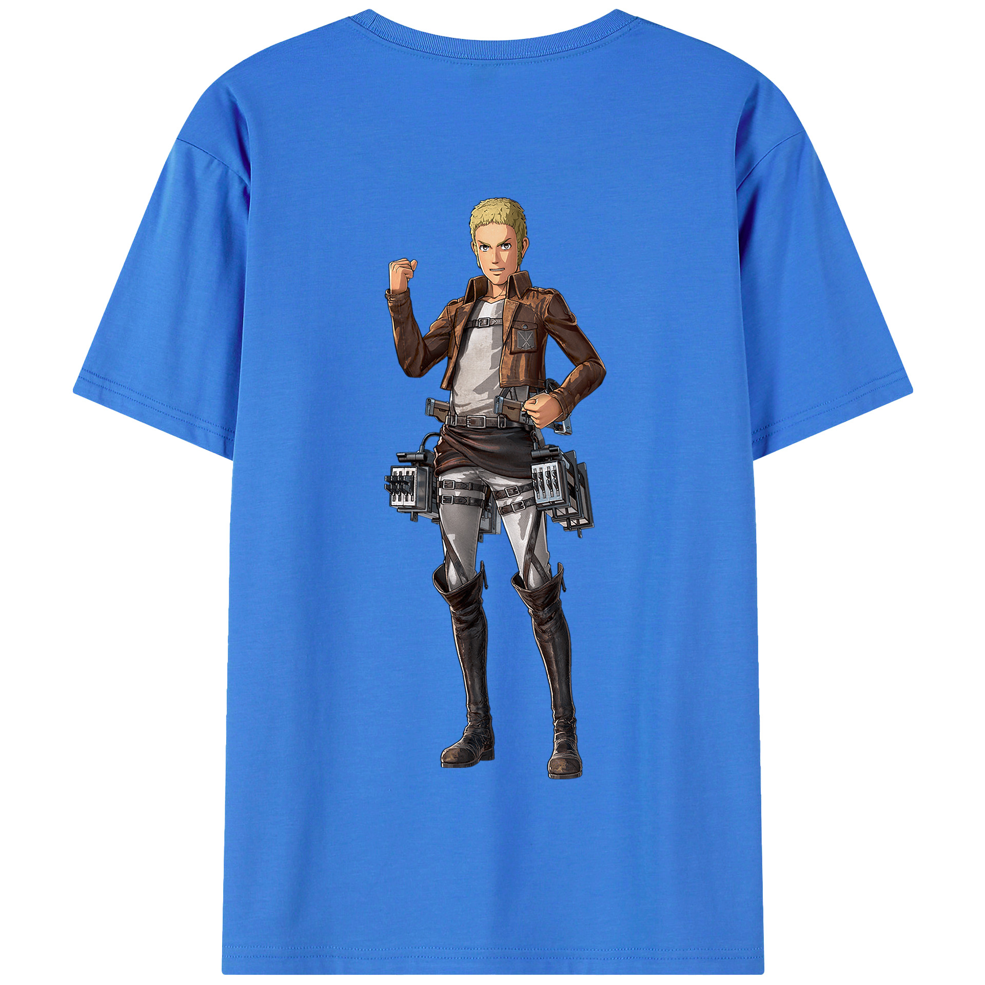 （画像用） 進撃の巨人 ライナー・ブラウン Attack on Titan Reiner Braun 綿100％半袖Tシャツ（背面プリント）