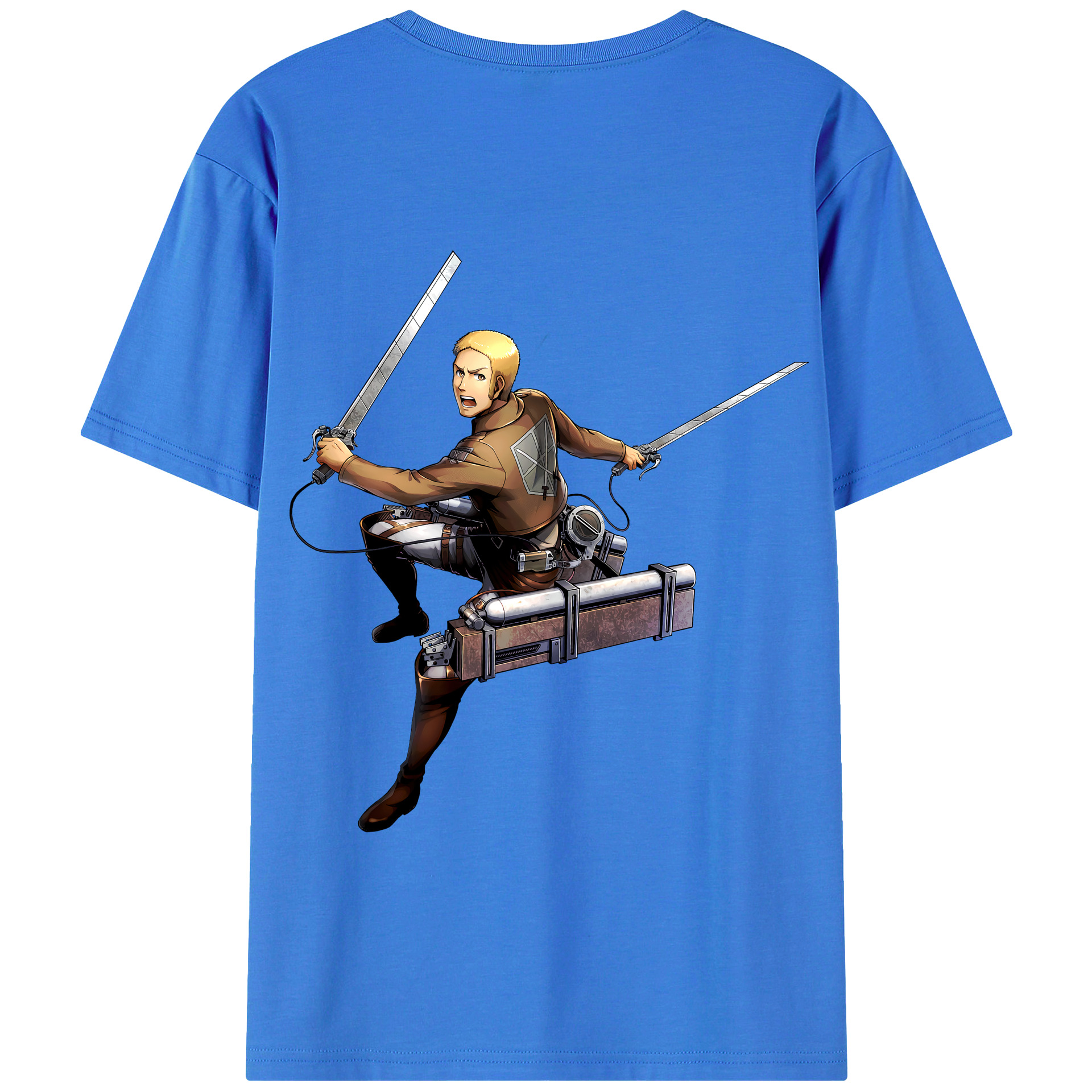 （画像用） 進撃の巨人 ライナー・ブラウン Attack on Titan Reiner Braun 綿100％半袖Tシャツ（背面プリント）