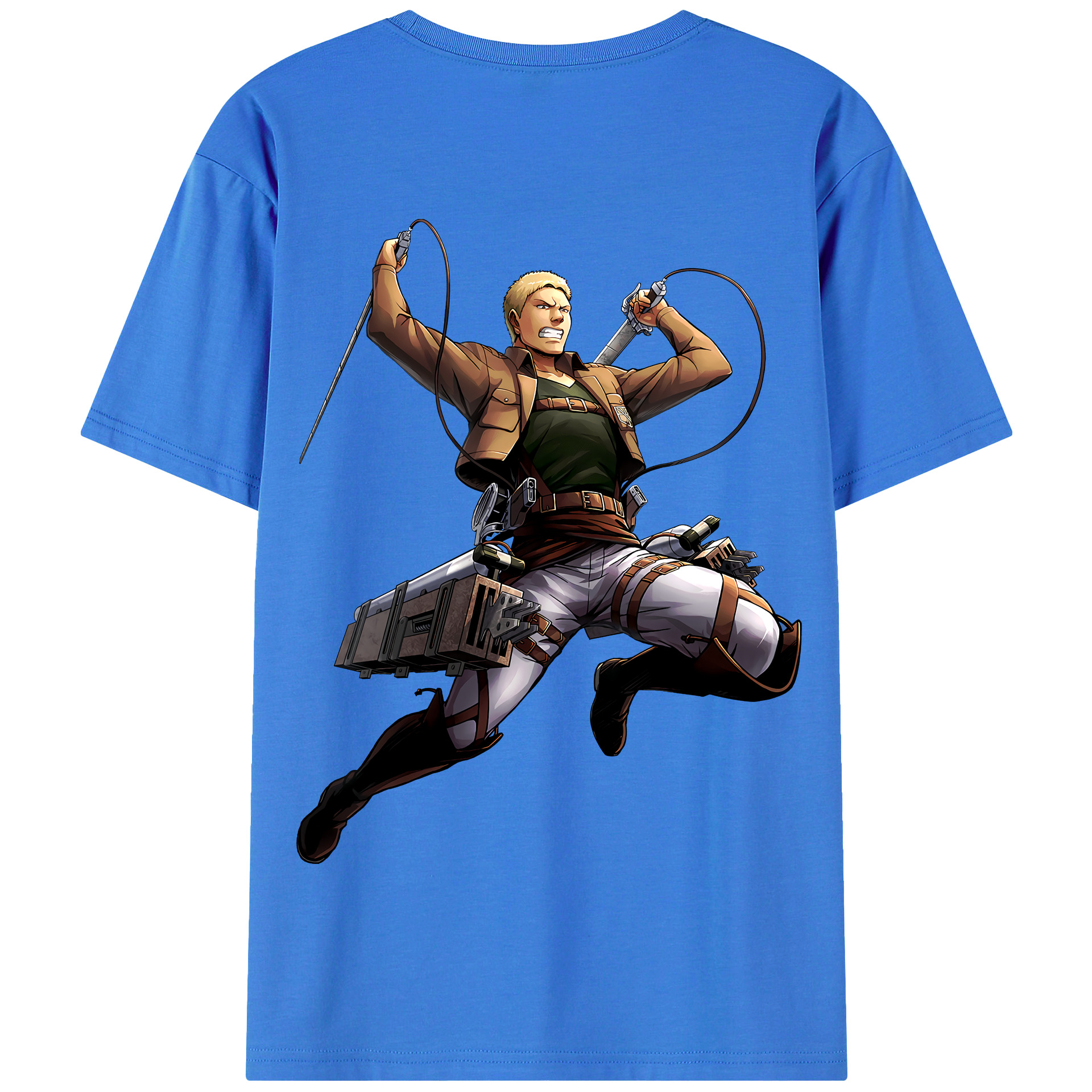 （画像用） 進撃の巨人 ライナー・ブラウン Attack on Titan Reiner Braun 綿100％半袖Tシャツ（背面プリント）
