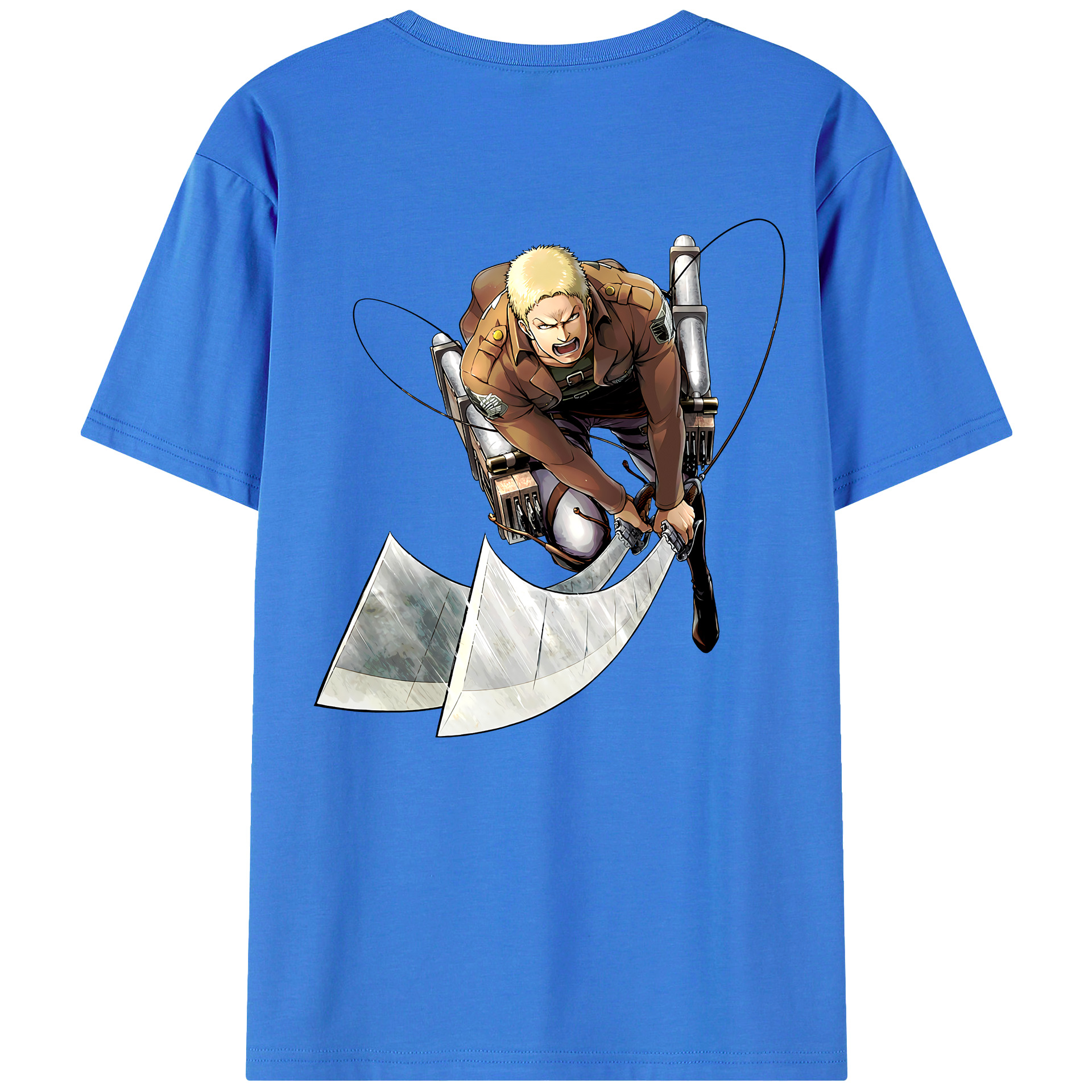 （画像用） 進撃の巨人 ライナー・ブラウン Attack on Titan Reiner Braun 綿100％半袖Tシャツ（背面プリント）