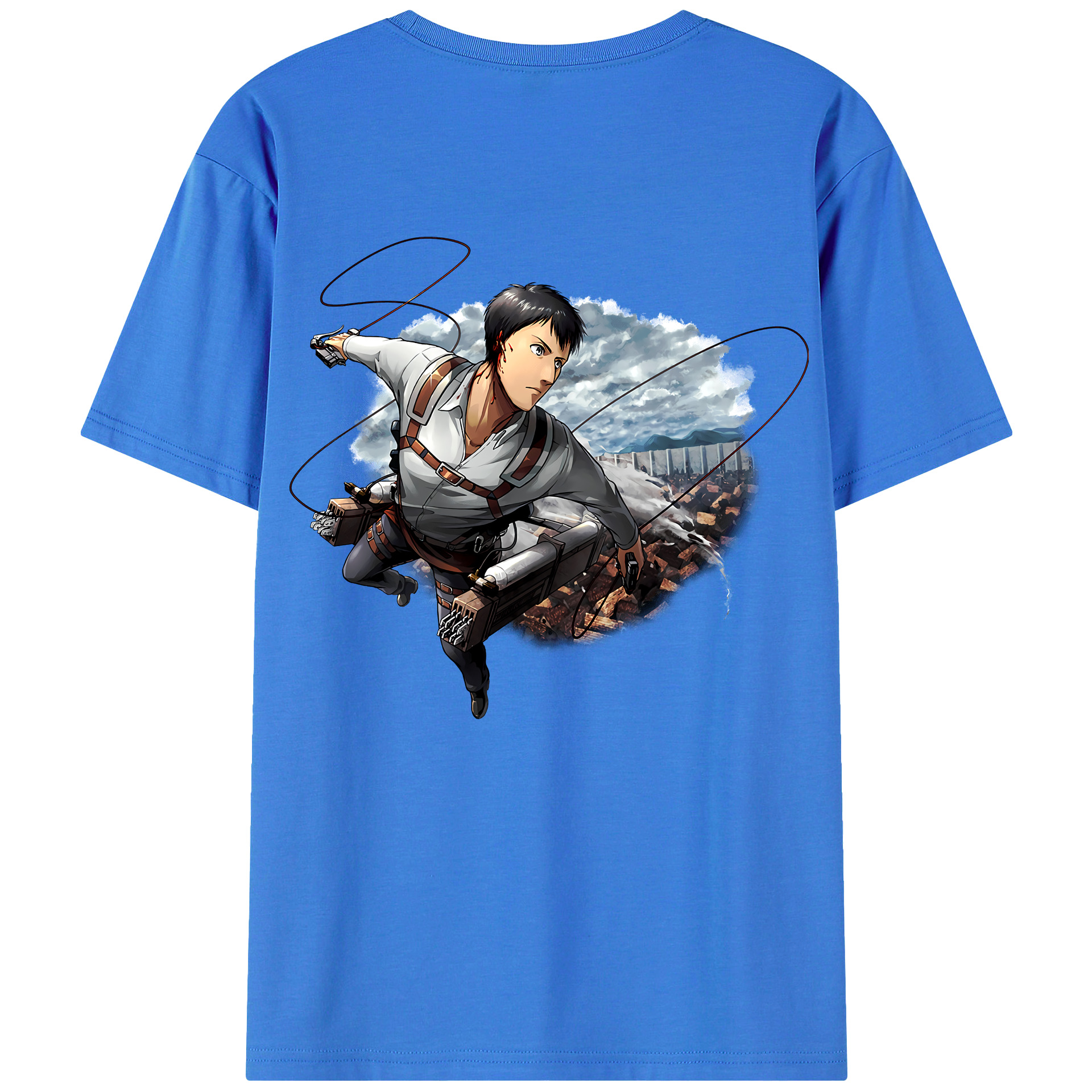 （画像用） 進撃の巨人 ベルトルト・フーバー Attack on Titan Bertholdt Hoover 綿100％半袖Tシャツ（背面プリント）