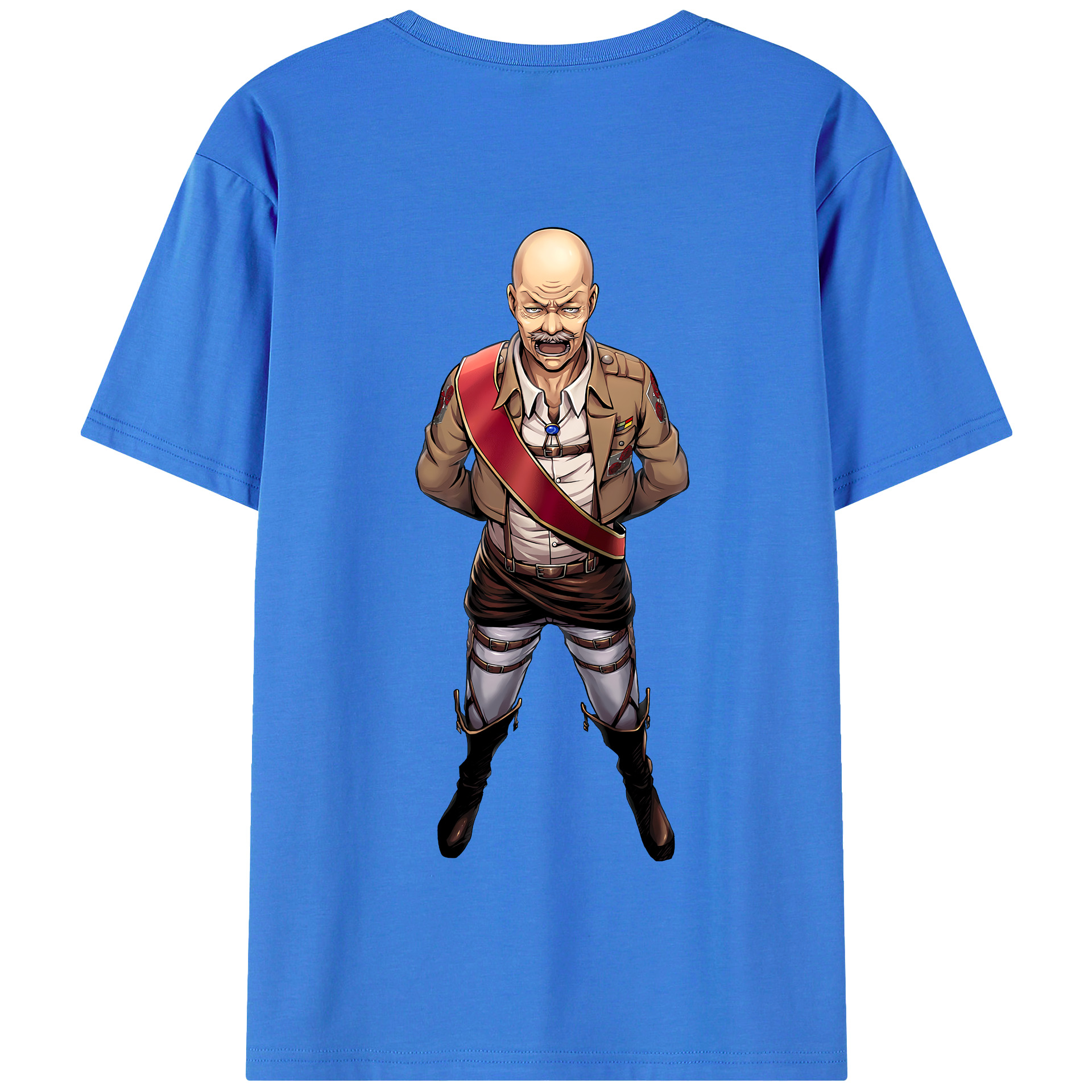 （画像用） 進撃の巨人 ドット·ピクシス Attack on Titan Dot Pixis 綿100％半袖Tシャツ（背面プリント）