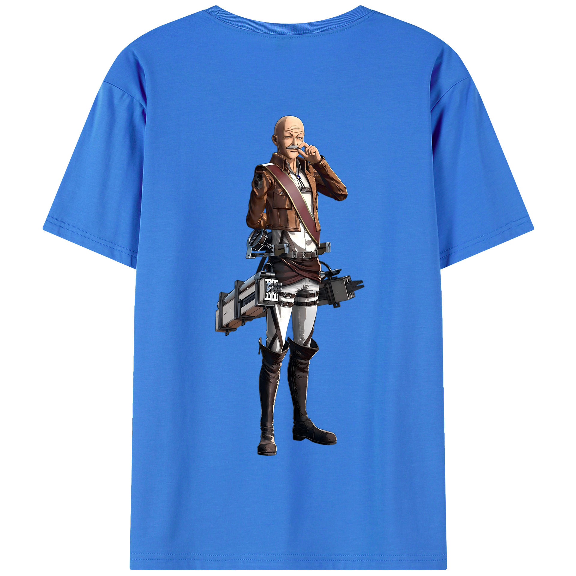 （画像用） 進撃の巨人 ドット·ピクシス Attack on Titan Dot Pixis 綿100％半袖Tシャツ（背面プリント）