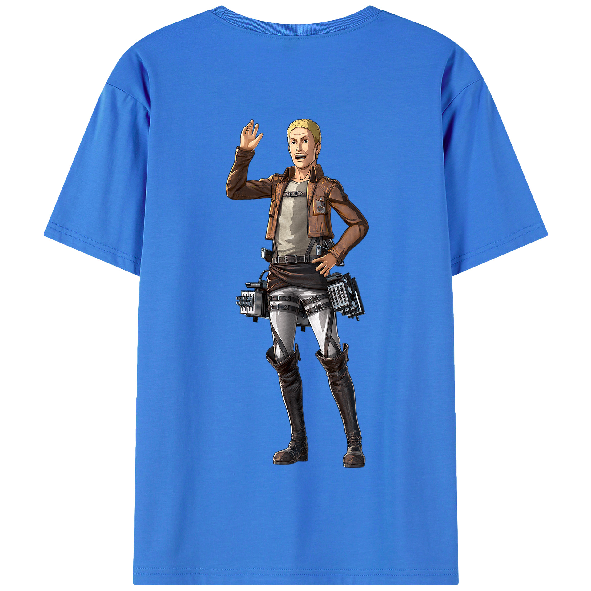（画像用） 進撃の巨人 ハンネス Attack on Titan Hannes 綿100％半袖Tシャツ（背面プリント）