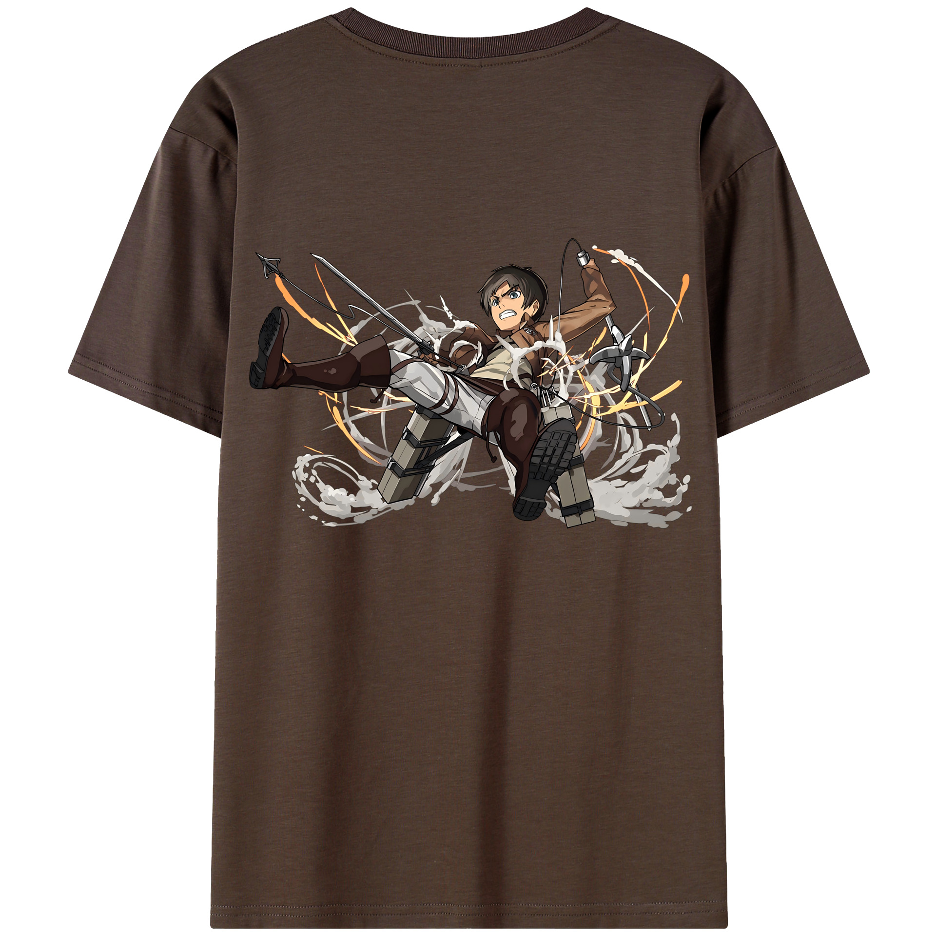 （画像用） 進撃の巨人 エレン･イェーガー Attack on Titan Eren Jäger 綿100％半袖Tシャツ（背面プリント）
