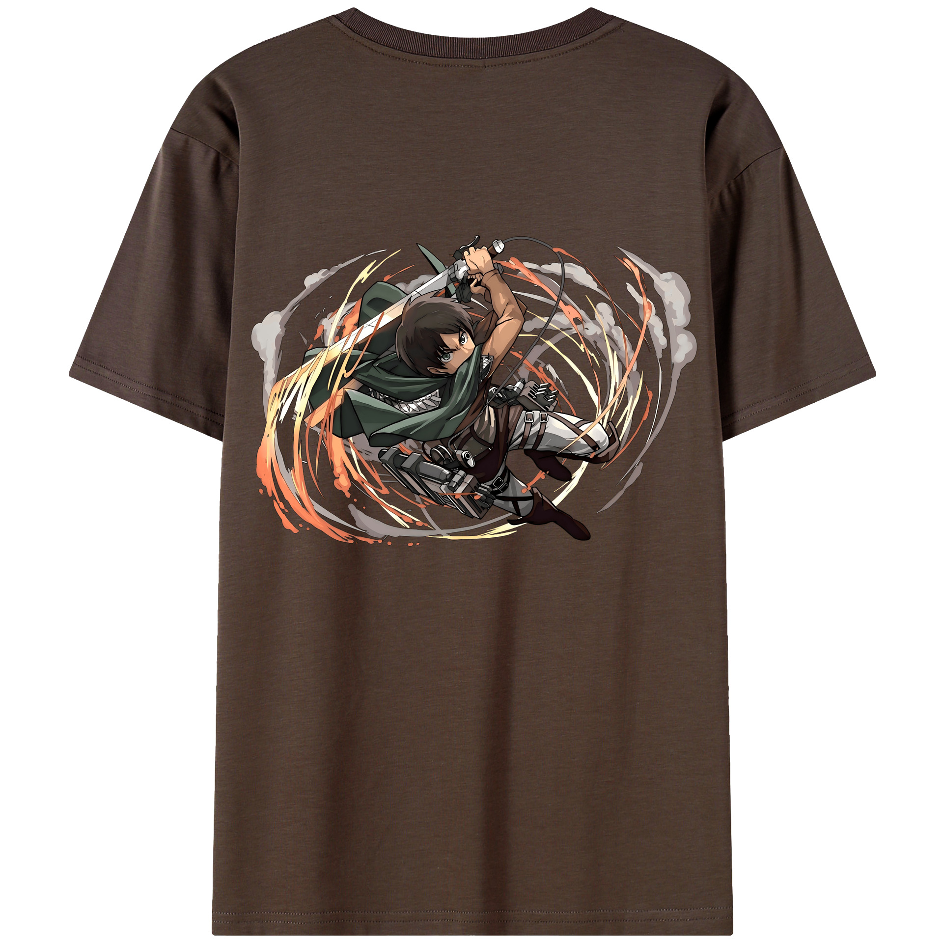 （画像用） 進撃の巨人 エレン･イェーガー Attack on Titan Eren Jäger 綿100％半袖Tシャツ（背面プリント）
