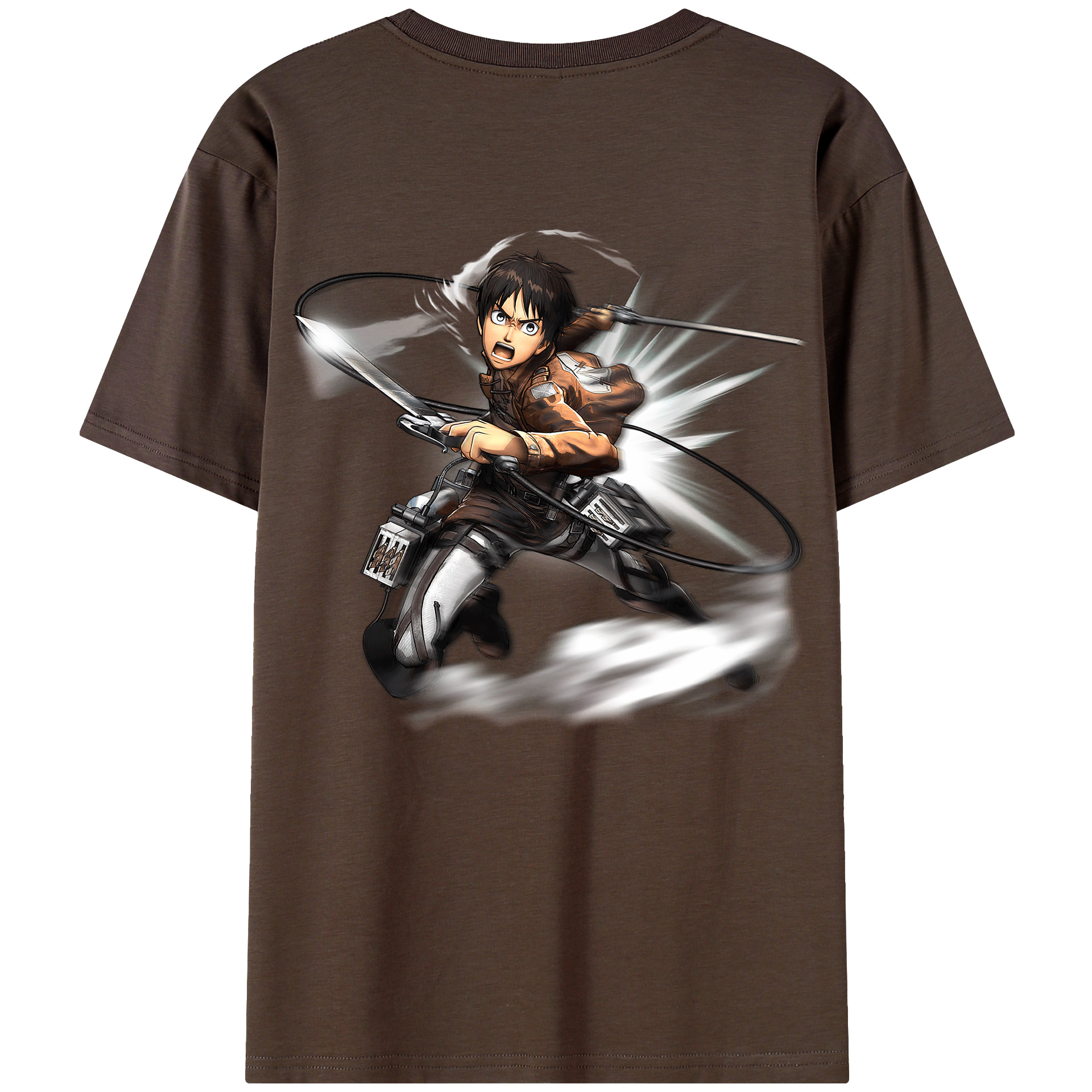 （画像用） 進撃の巨人 エレン･イェーガー Attack on Titan Eren Jäger 綿100％半袖Tシャツ（背面プリント）