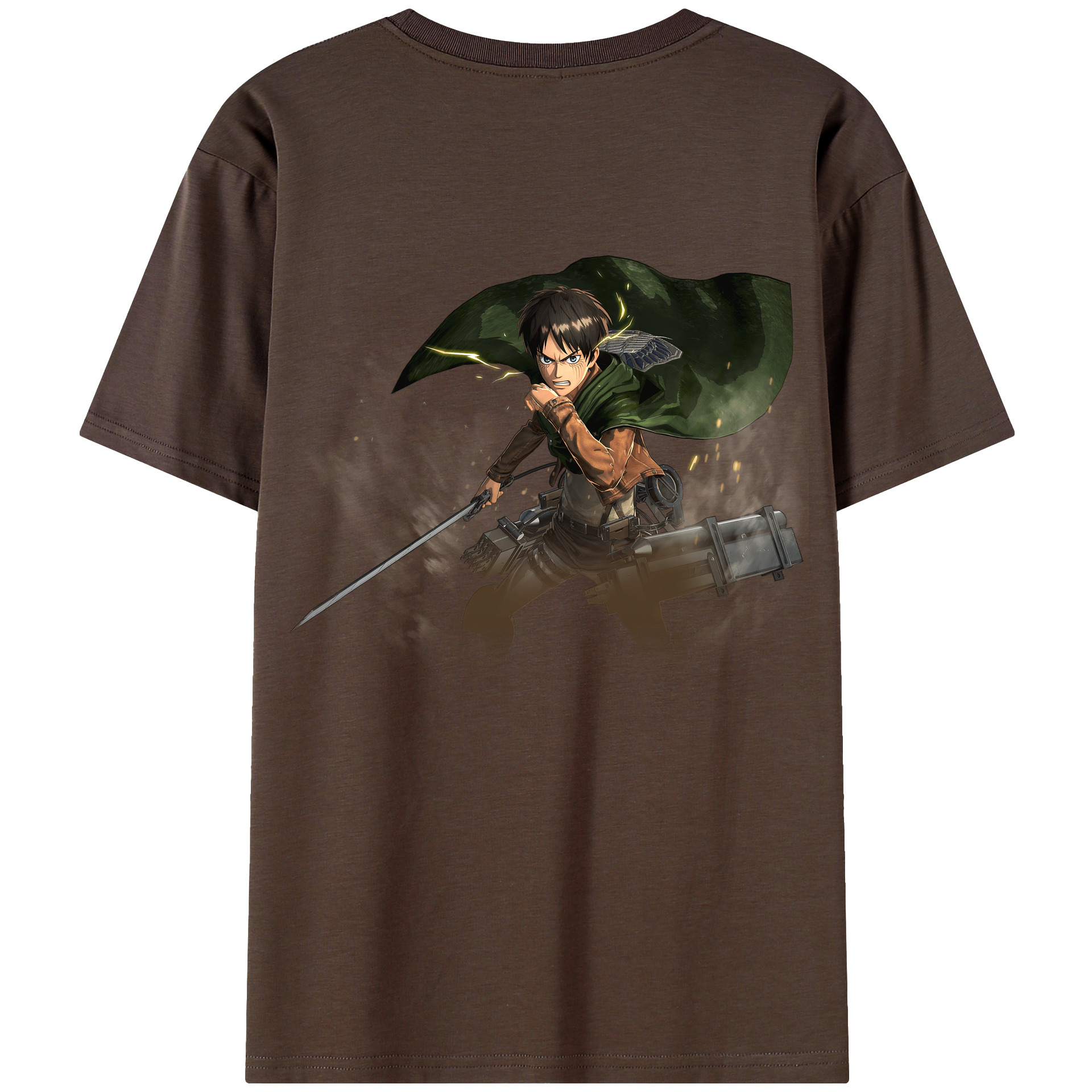 （画像用） 進撃の巨人 エレン･イェーガー Attack on Titan Eren Jäger 綿100％半袖Tシャツ（背面プリント）
