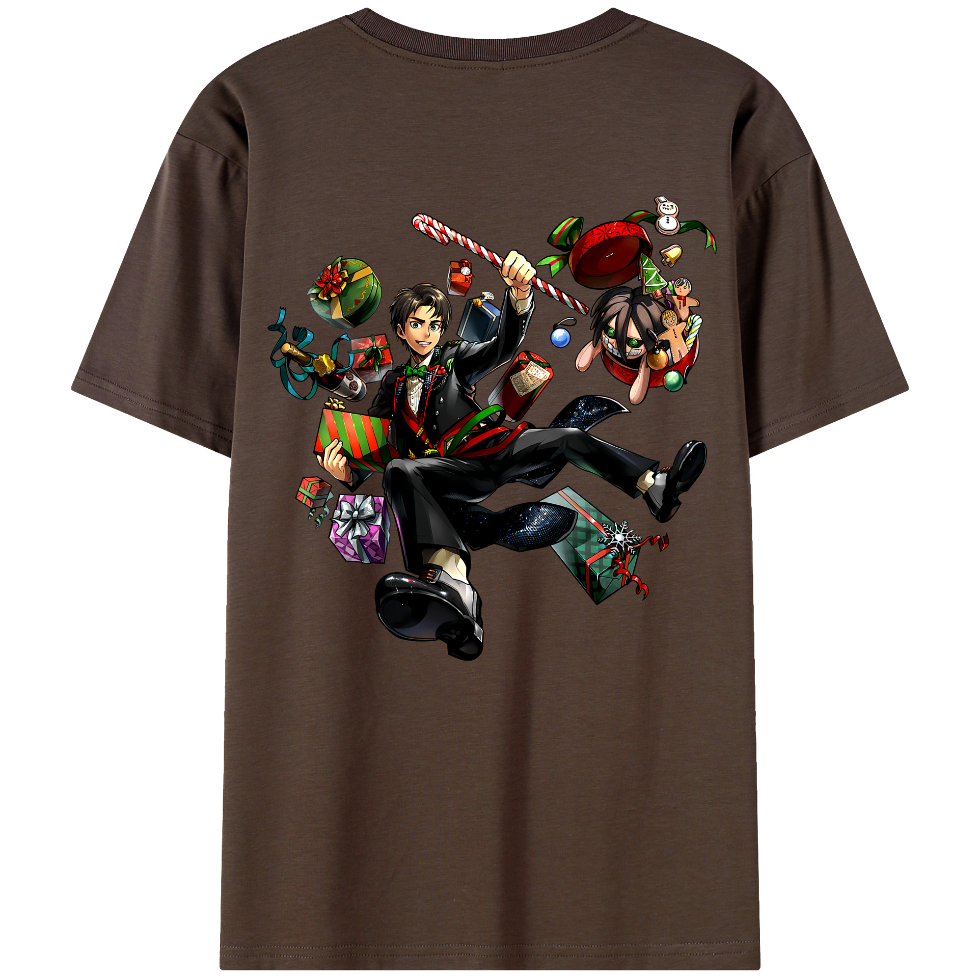 （画像用） 進撃の巨人 エレン･イェーガー Attack on Titan Eren Jäger 綿100％半袖Tシャツ（背面プリント）
