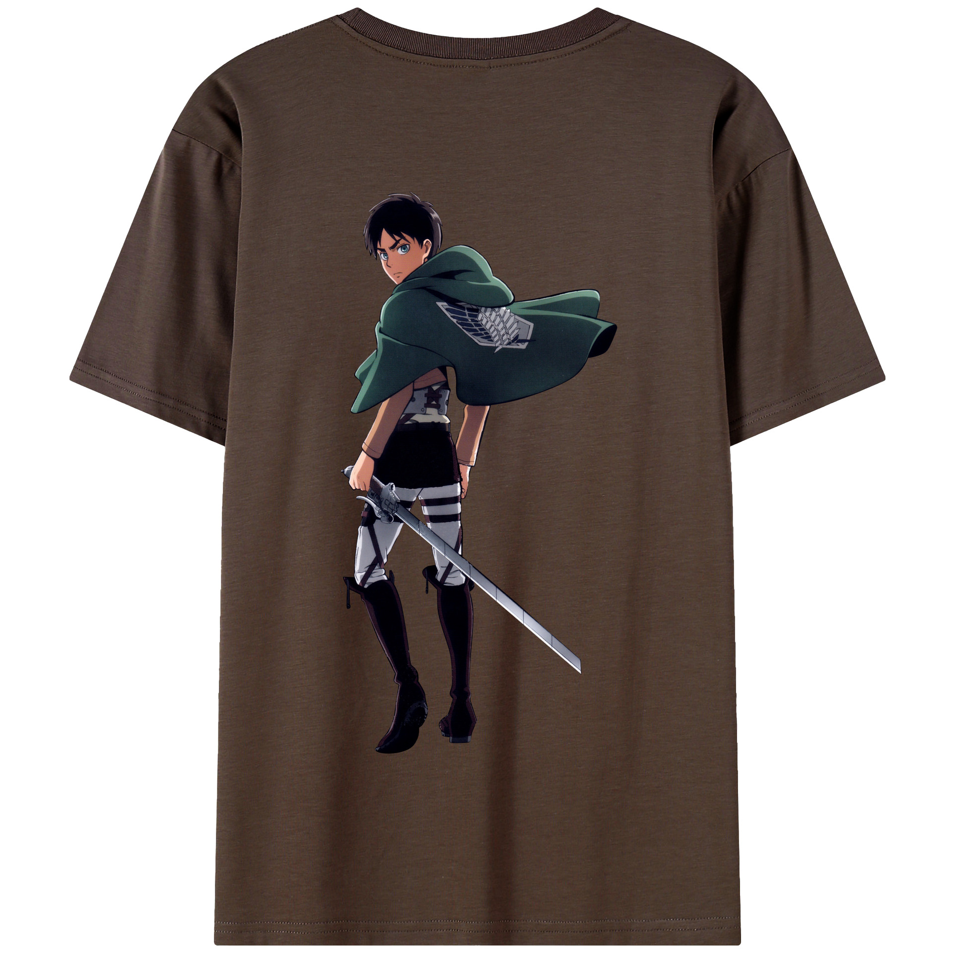 （画像用） 進撃の巨人 エレン･イェーガー Attack on Titan Eren Jäger 綿100％半袖Tシャツ（背面プリント）