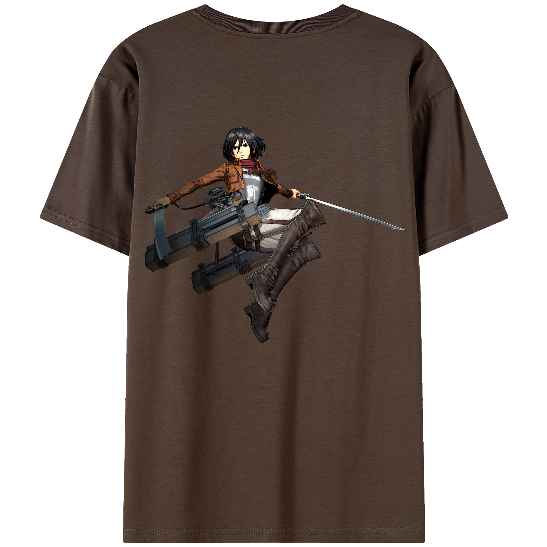 （画像用） 進撃の巨人 ミカサ·アッカーマン Attack on Titan Mikasa Ackerman 綿100％半袖Tシャツ（背面プリント）