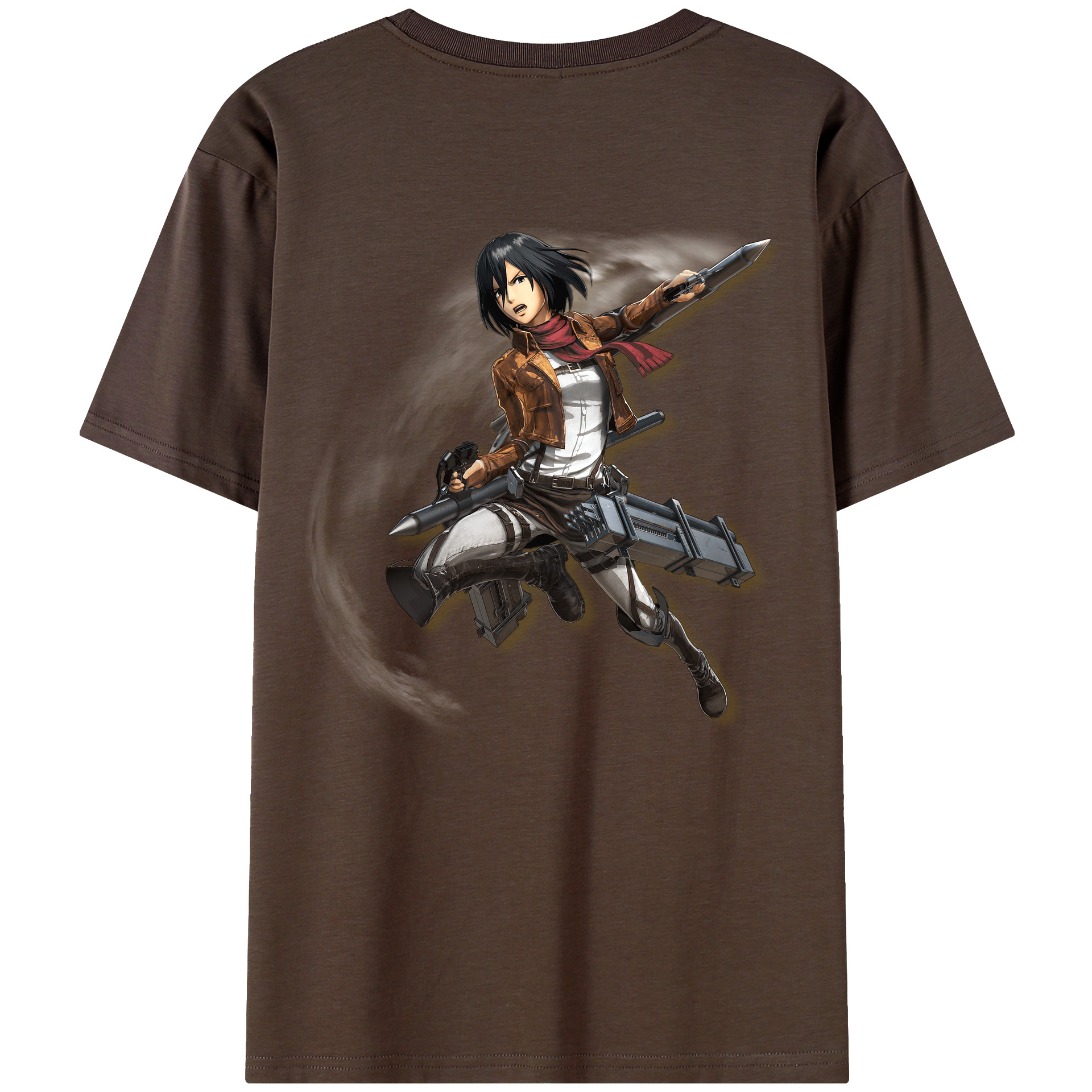（画像用） 進撃の巨人 ミカサ·アッカーマン Attack on Titan Mikasa Ackerman 綿100％半袖Tシャツ（背面プリント）