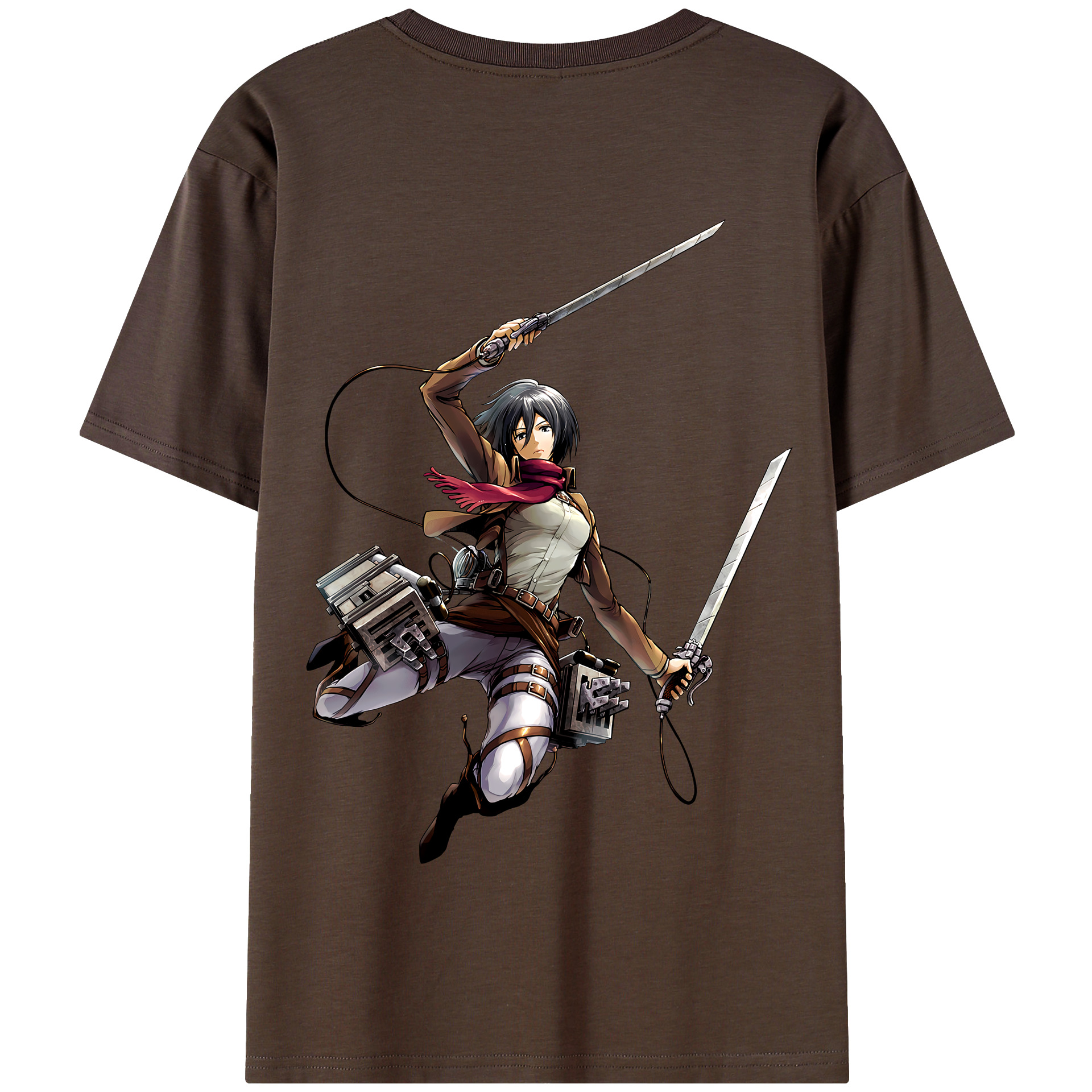 （画像用） 進撃の巨人 ミカサ·アッカーマン Attack on Titan Mikasa Ackerman 綿100％半袖Tシャツ（背面プリント）