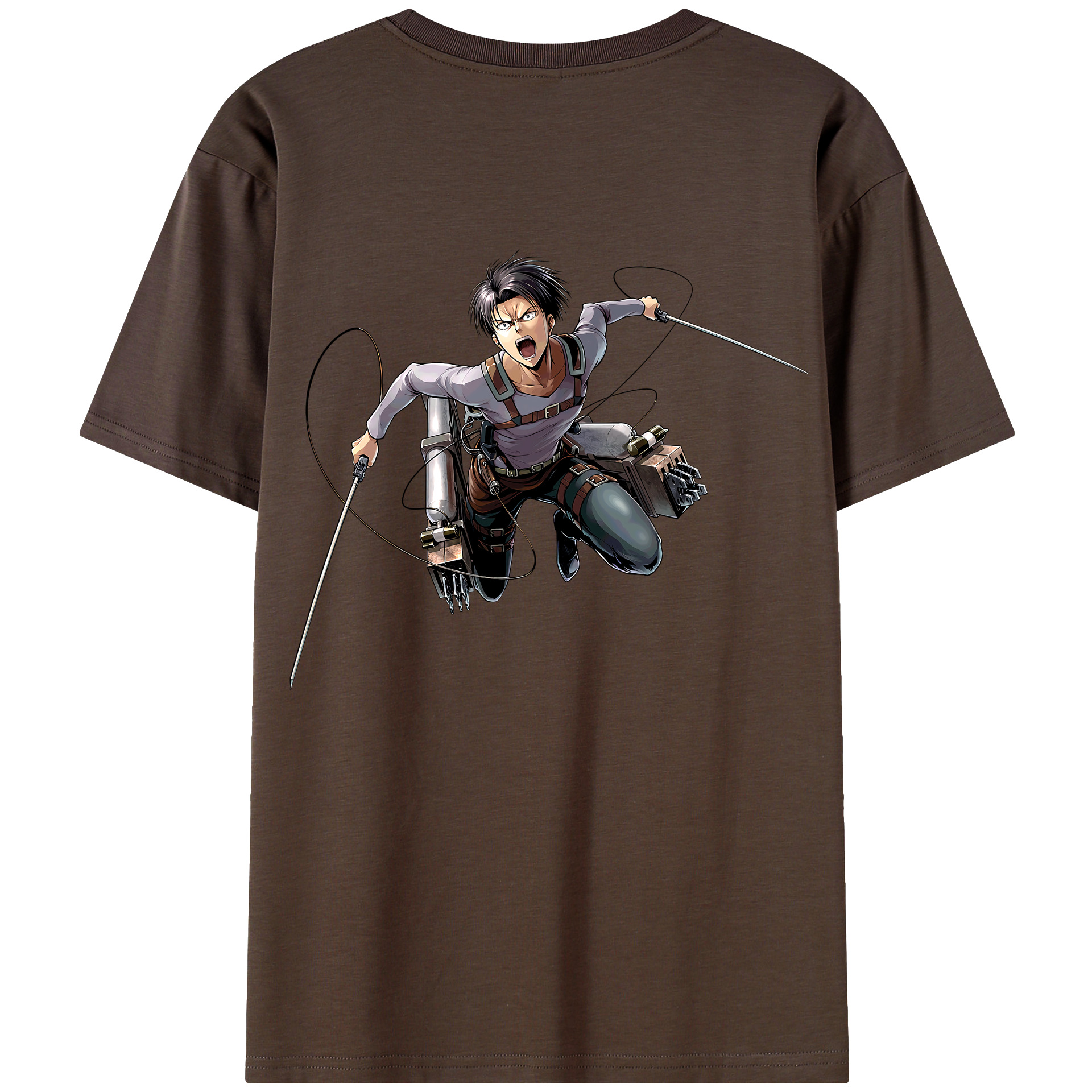 （画像用） 進撃の巨人 リヴァイ·アッカーマン Attack on Titan Levi Ackerman 綿100％半袖Tシャツ（背面プリント）