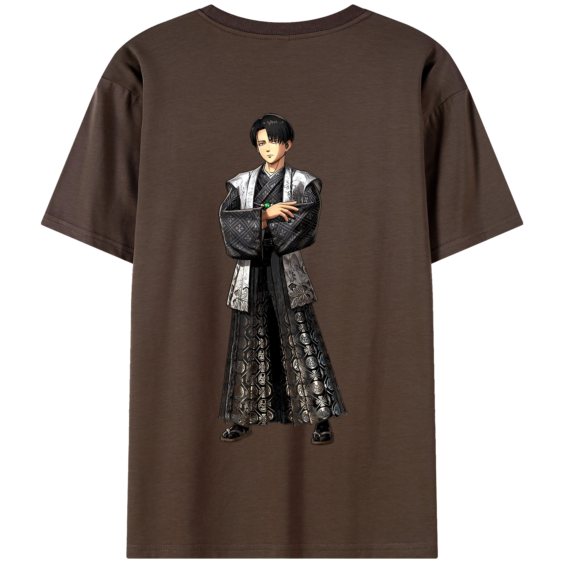 （画像用） 進撃の巨人 リヴァイ·アッカーマン Attack on Titan Levi Ackerman 綿100％半袖Tシャツ（背面プリント）