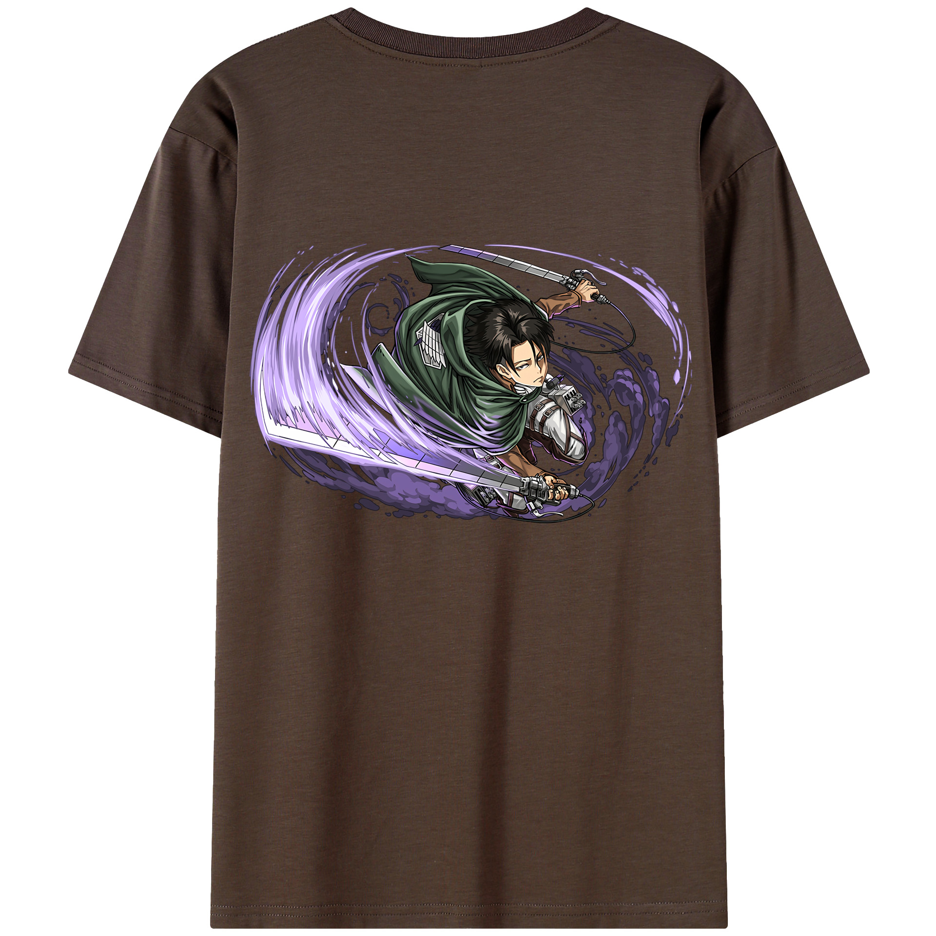 （画像用） 進撃の巨人 リヴァイ·アッカーマン Attack on Titan Levi Ackerman 綿100％半袖Tシャツ（背面プリント）
