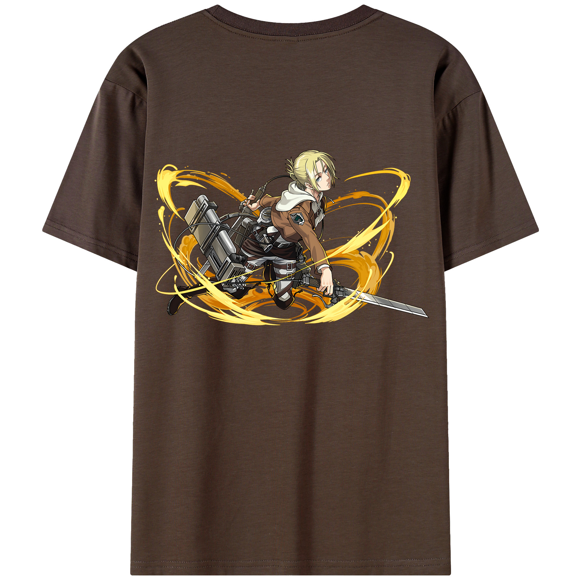 （画像用） 進撃の巨人 アニ・レオンハート Attack on Titan Annie Leonhart 綿100％半袖Tシャツ（背面プリント）