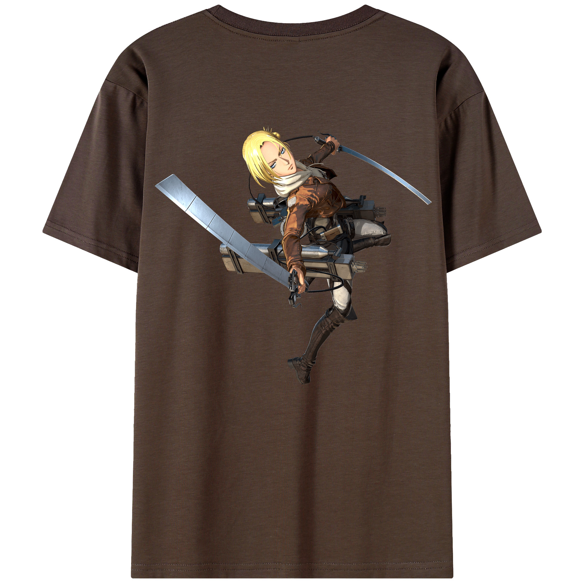 （画像用） 進撃の巨人 アニ・レオンハート Attack on Titan Annie Leonhart 綿100％半袖Tシャツ（背面プリント）