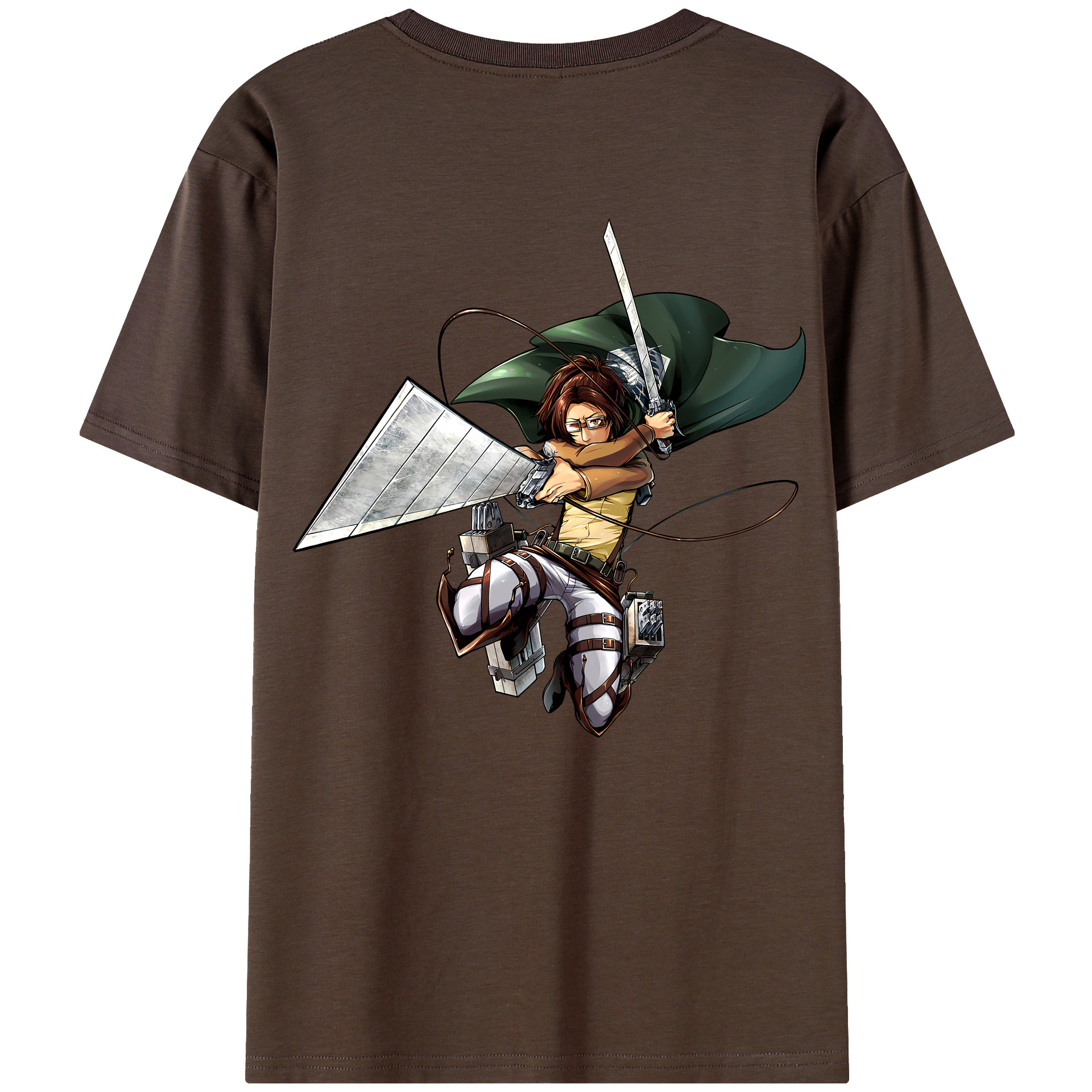 （画像用） 進撃の巨人 ハンジ·ゾエ Attack on Titan Hanji Zoe 綿100％半袖Tシャツ（背面プリント）