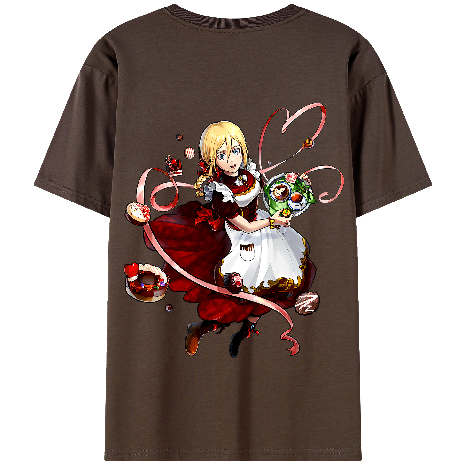 （画像用） 進撃の巨人 クリスタ·レンズ Attack on Titan Christa Lenz 綿100％半袖Tシャツ（背面プリント）