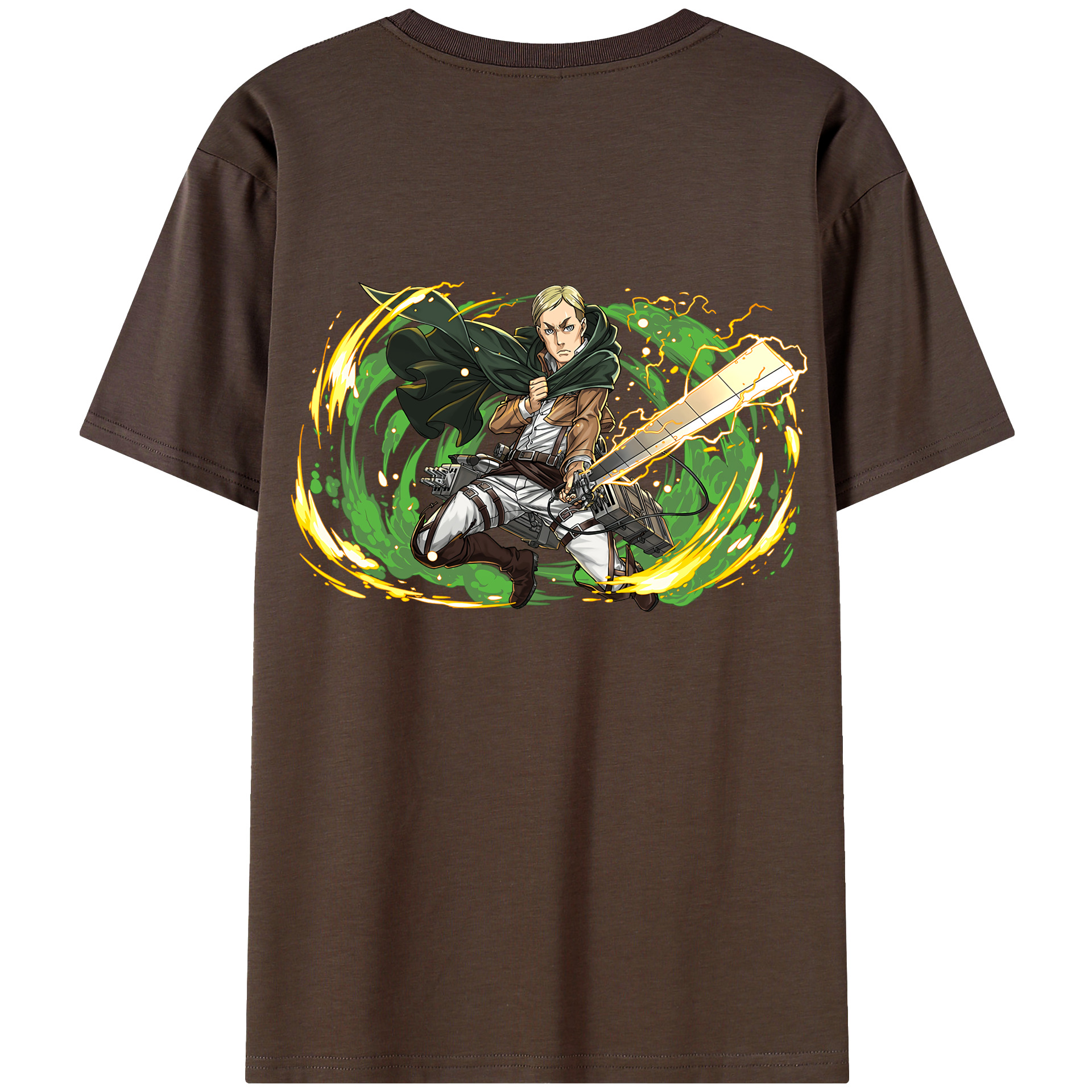 （画像用） 進撃の巨人 エルヴィン・スミス Attack on Titan Erwin Smith 綿100％半袖Tシャツ（背面プリント）