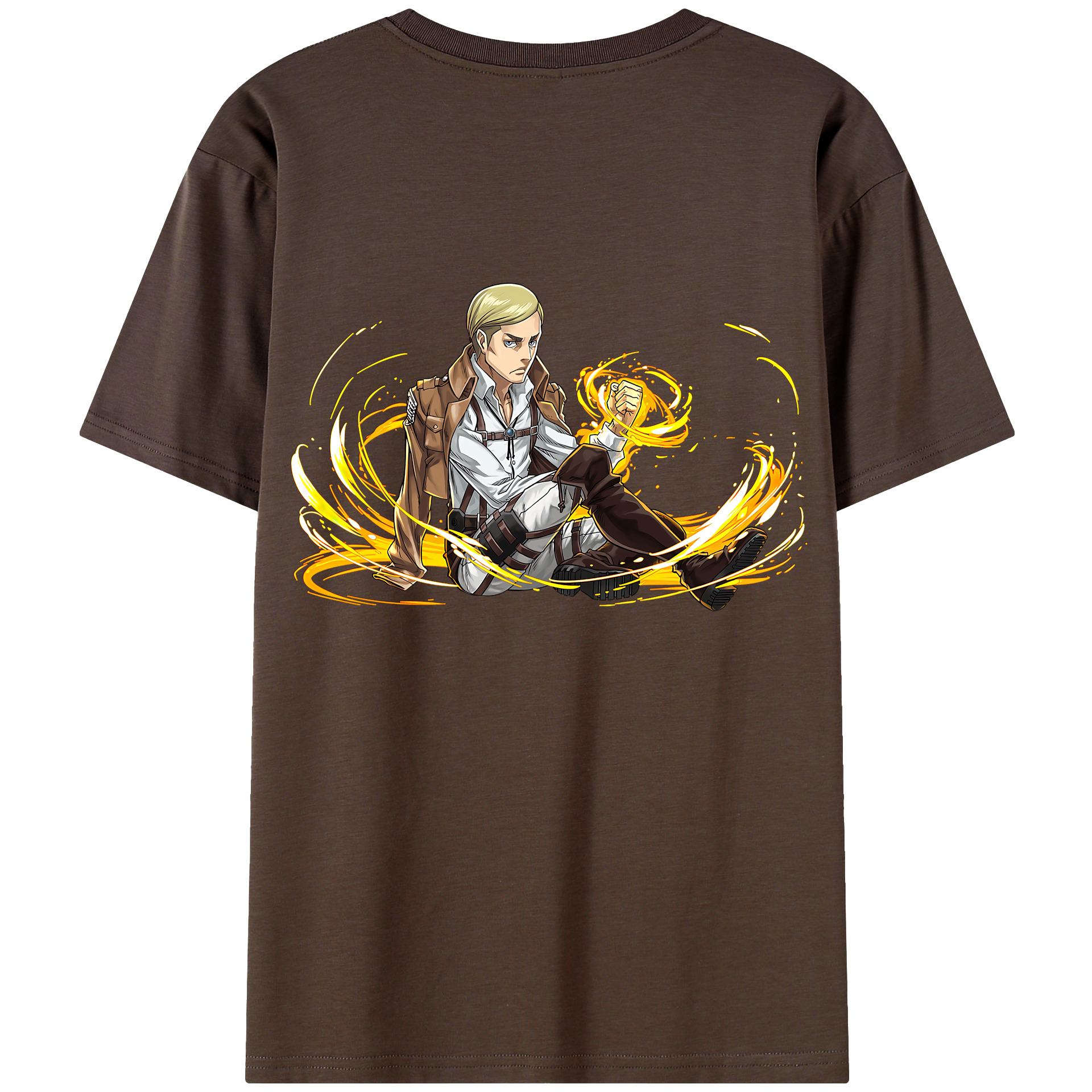 （画像用） 進撃の巨人 エルヴィン・スミス Attack on Titan Erwin Smith 綿100％半袖Tシャツ（背面プリント）