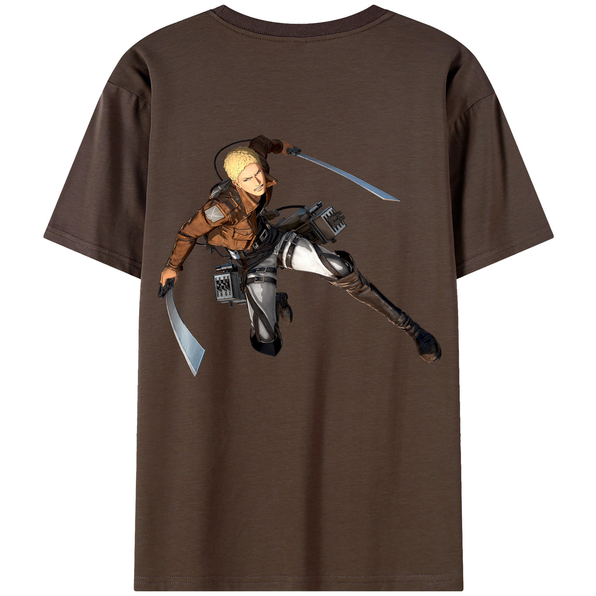 （画像用） 進撃の巨人 ライナー・ブラウン Attack on Titan Reiner Braun 綿100％半袖Tシャツ（背面プリント）