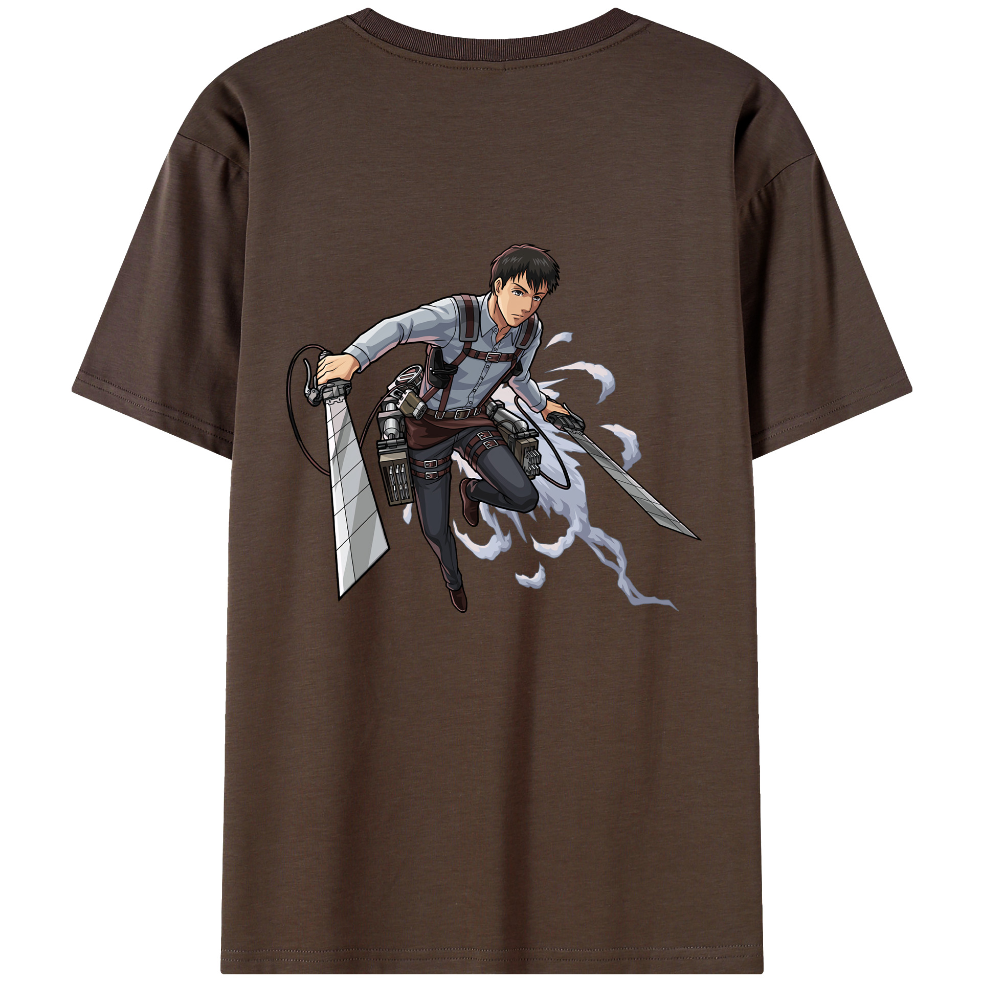 （画像用） 進撃の巨人 ベルトルト・フーバー Attack on Titan Bertholdt Hoover 綿100％半袖Tシャツ（背面プリント）