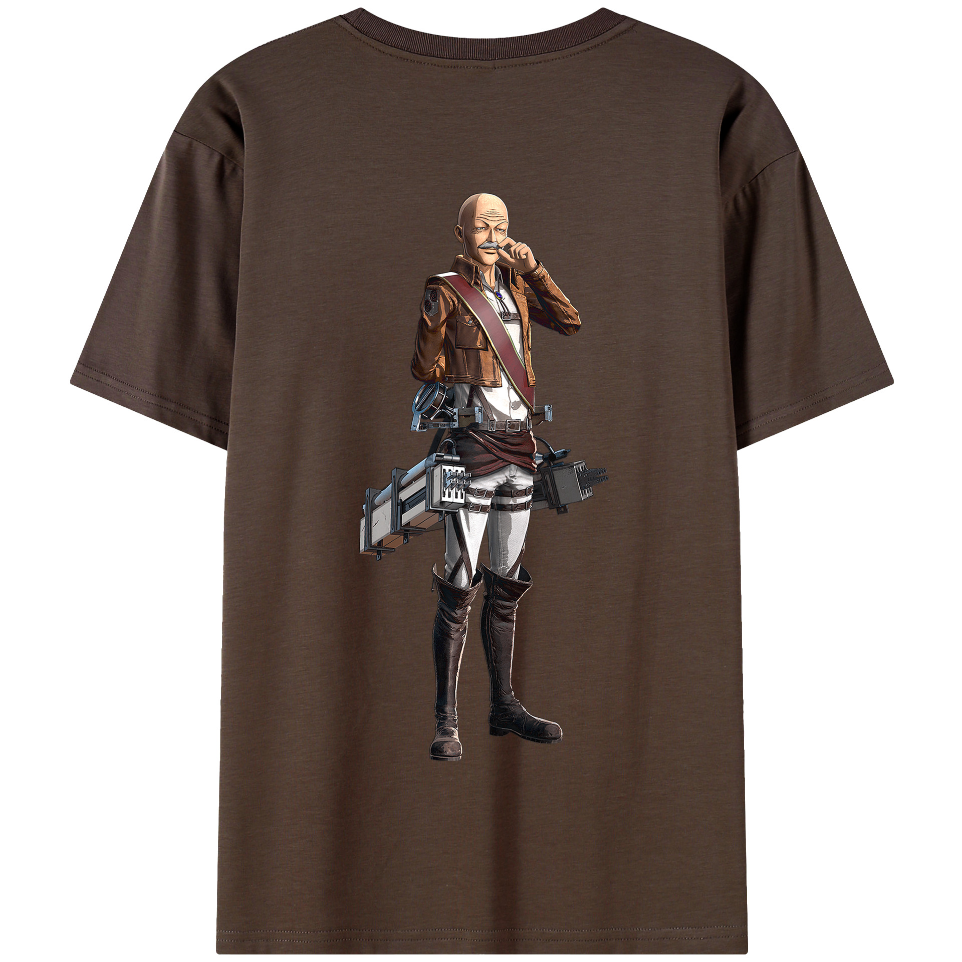 （画像用） 進撃の巨人 ドット·ピクシス Attack on Titan Dot Pixis 綿100％半袖Tシャツ（背面プリント）